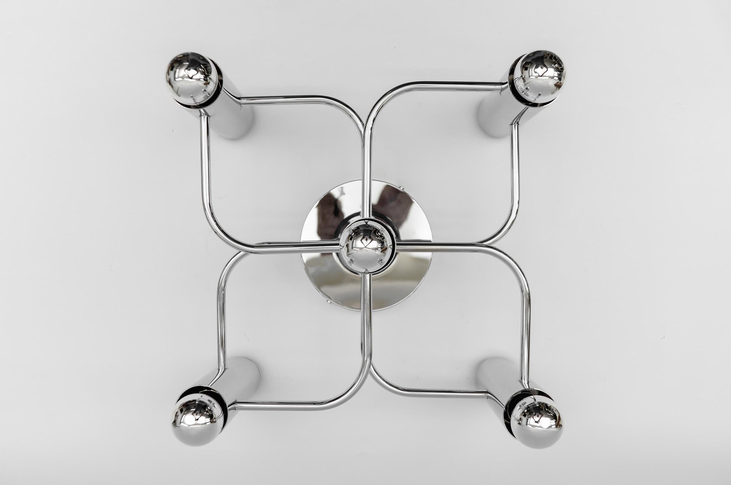 Sculptural Chrome Wall Light or Flush Mount by Leola, 1970s Germany 2