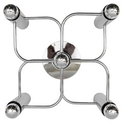 Sculptural Chrome Wall Light or Flush Mount by Leola, 1970s Germany