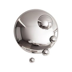 Sculptural Chrome Wall Mirror with Orb Details, Circular Form, 60 cm