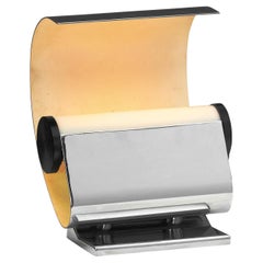 Sculptural Chromed Metal Table Lamp, Italy 1960s