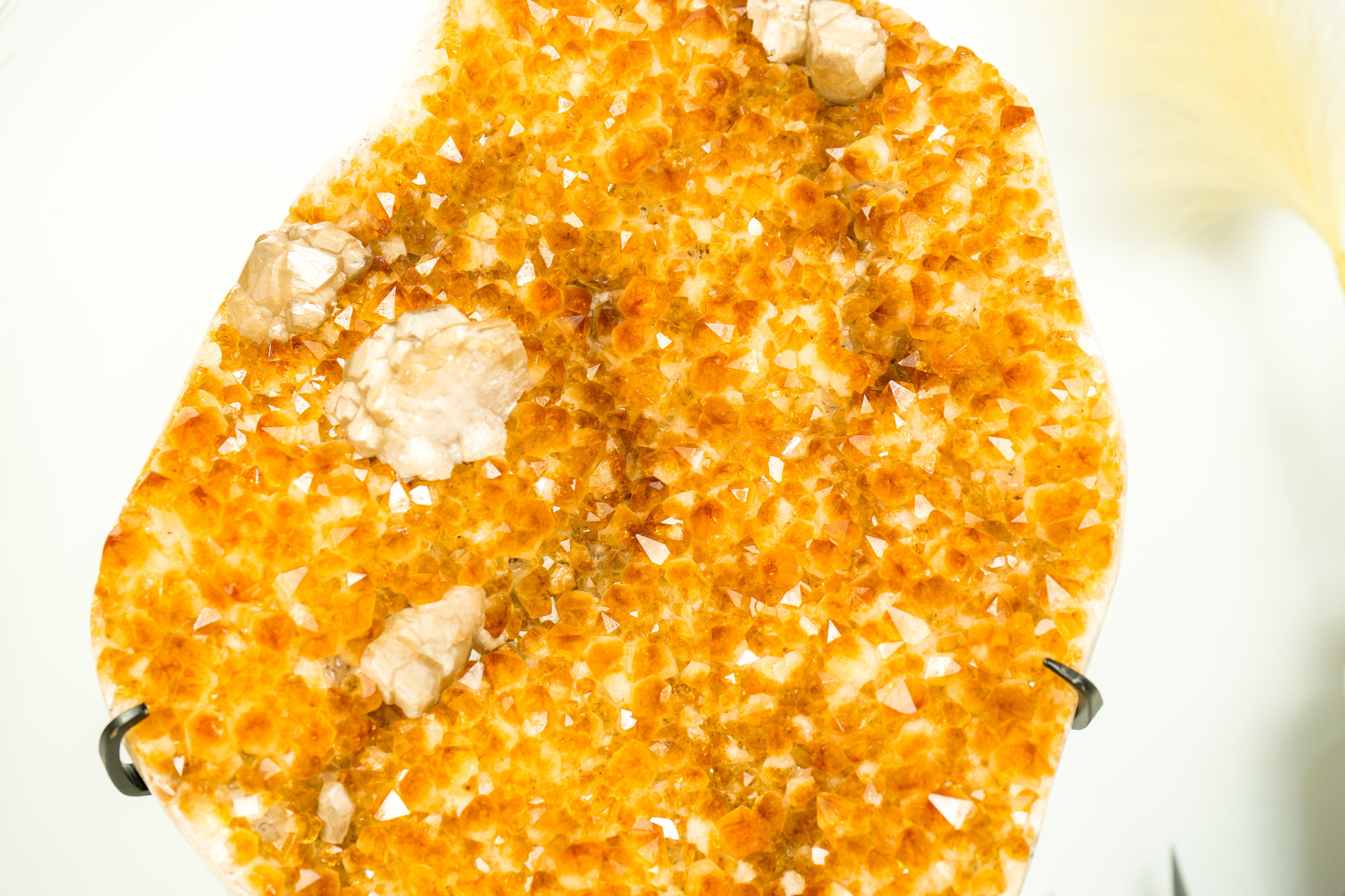 Racimo Escultural de Citrino con Estalactita Floral Rara, Amarillo Dorado, sobre Soporte en venta 4