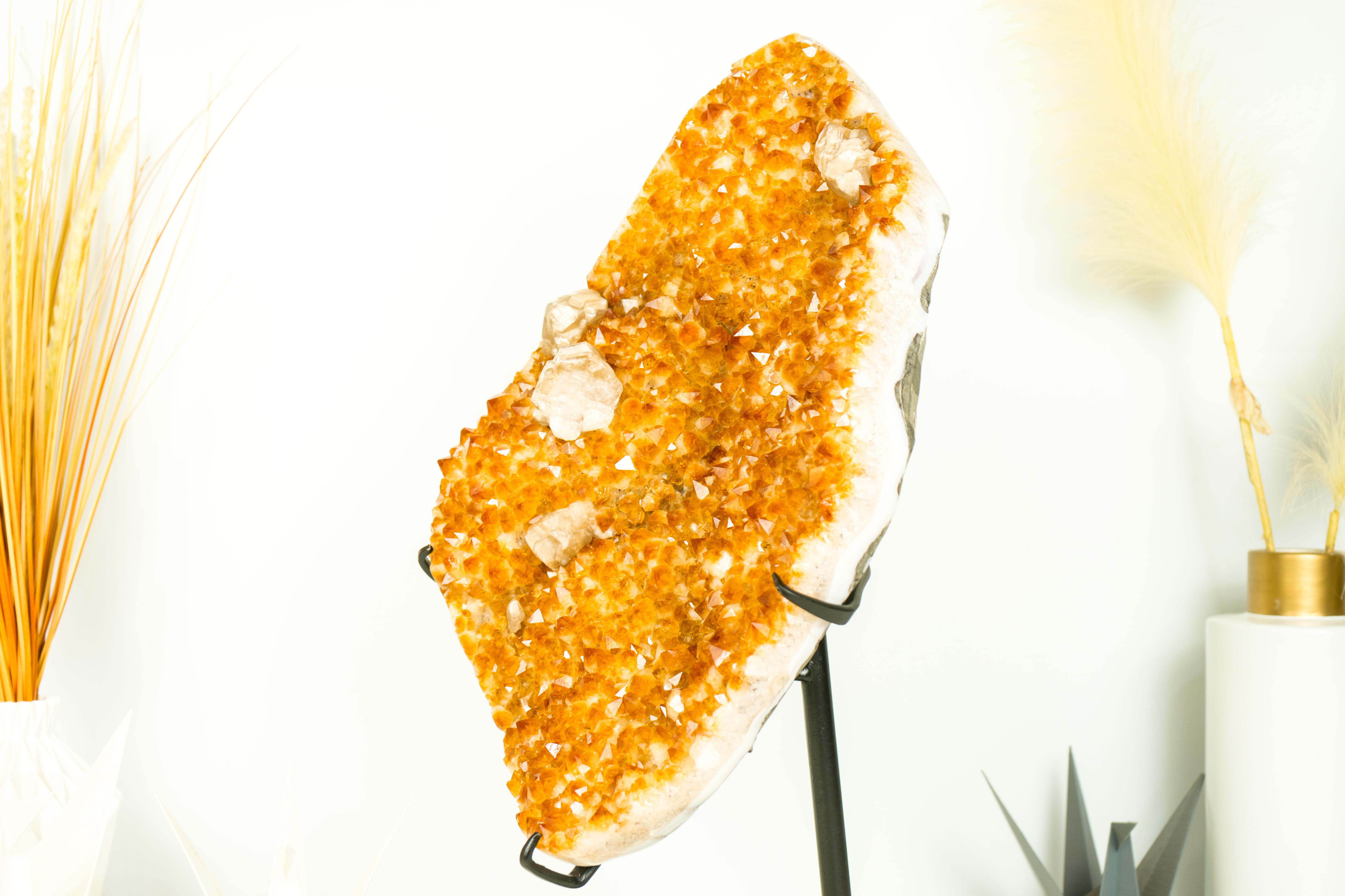 Racimo Escultural de Citrino con Estalactita Floral Rara, Amarillo Dorado, sobre Soporte Siglo XXI y contemporáneo en venta