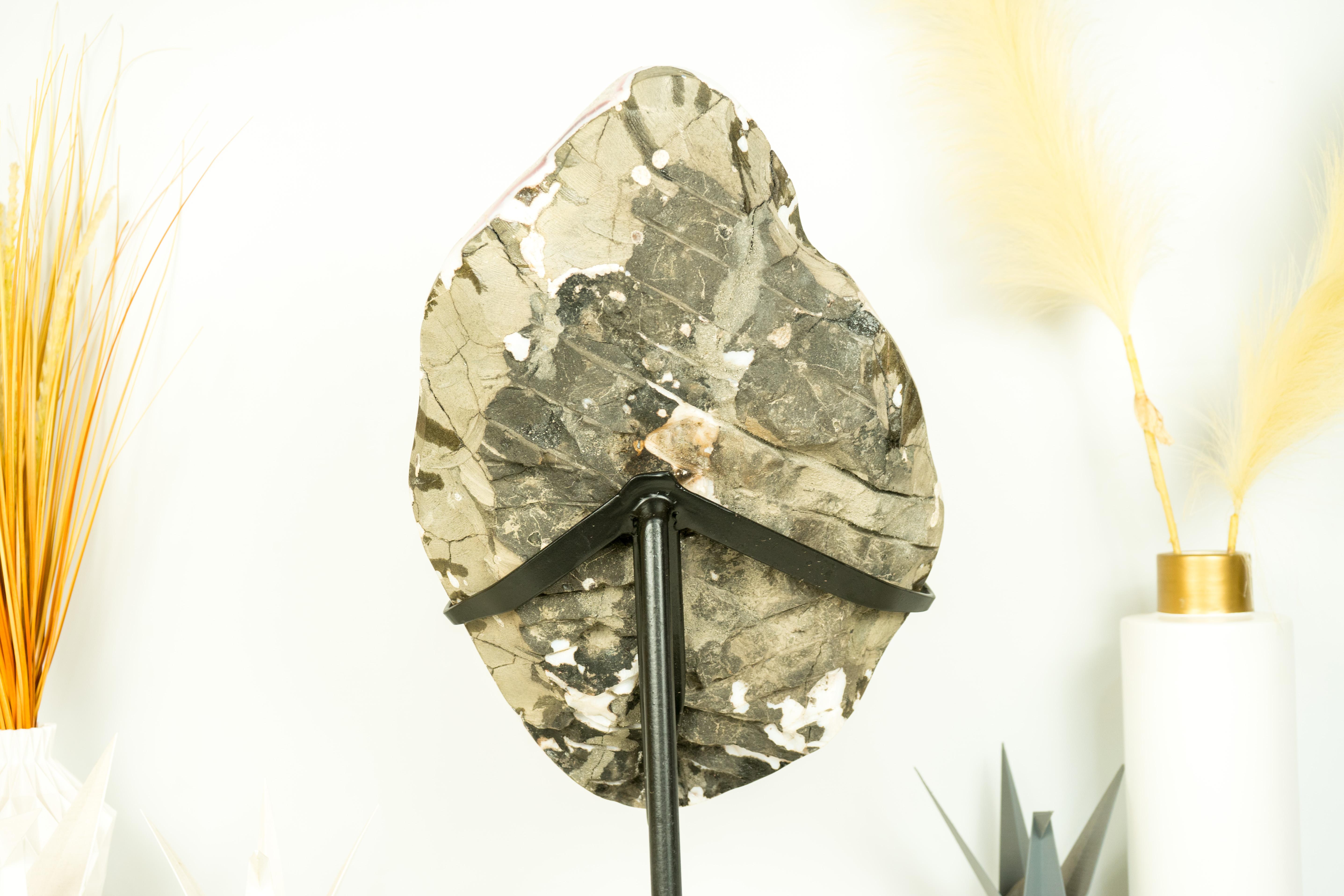 Racimo Escultural de Citrino con Estalactita Floral Rara, Amarillo Dorado, sobre Soporte Cristal en venta