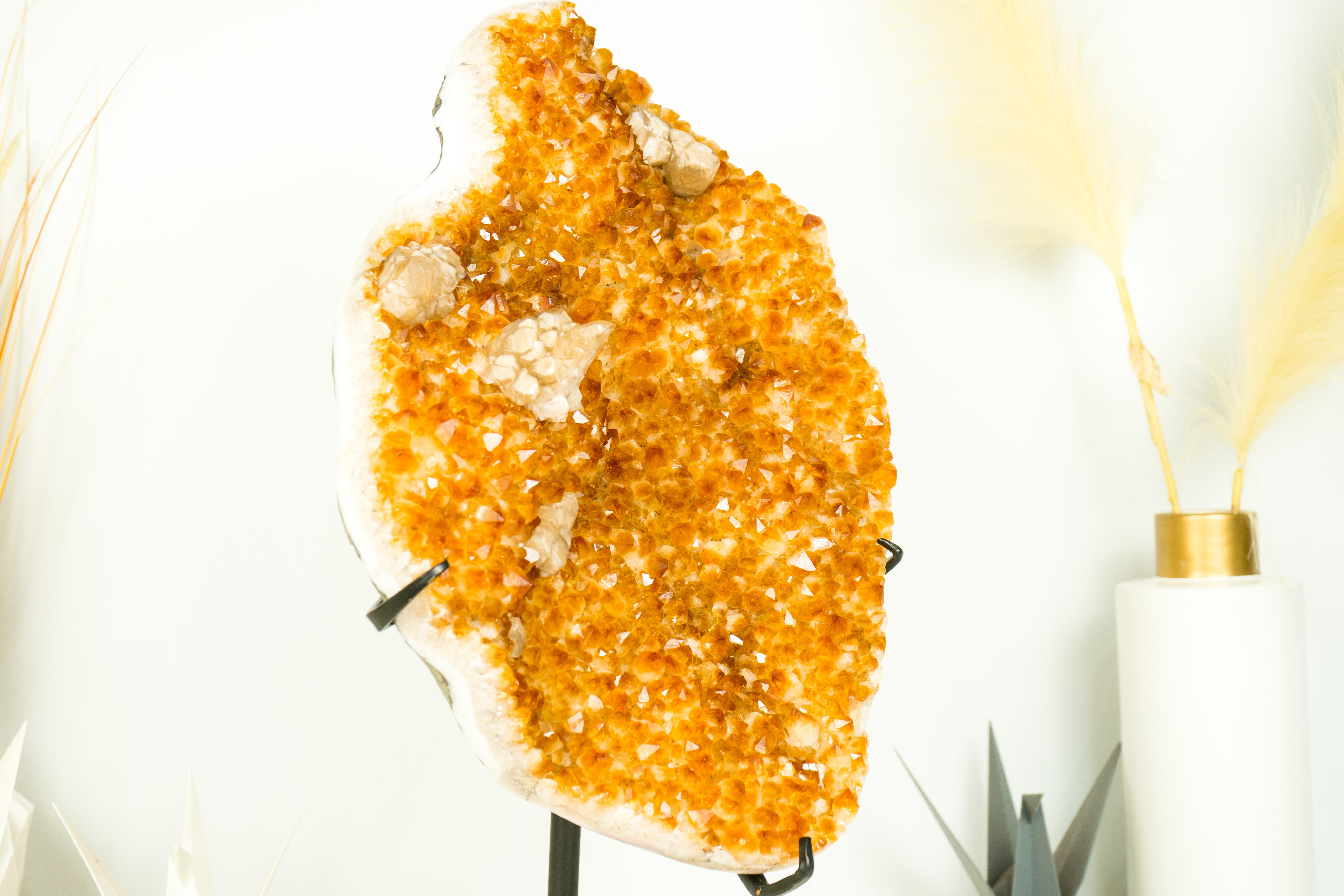 Racimo Escultural de Citrino con Estalactita Floral Rara, Amarillo Dorado, sobre Soporte en venta 2