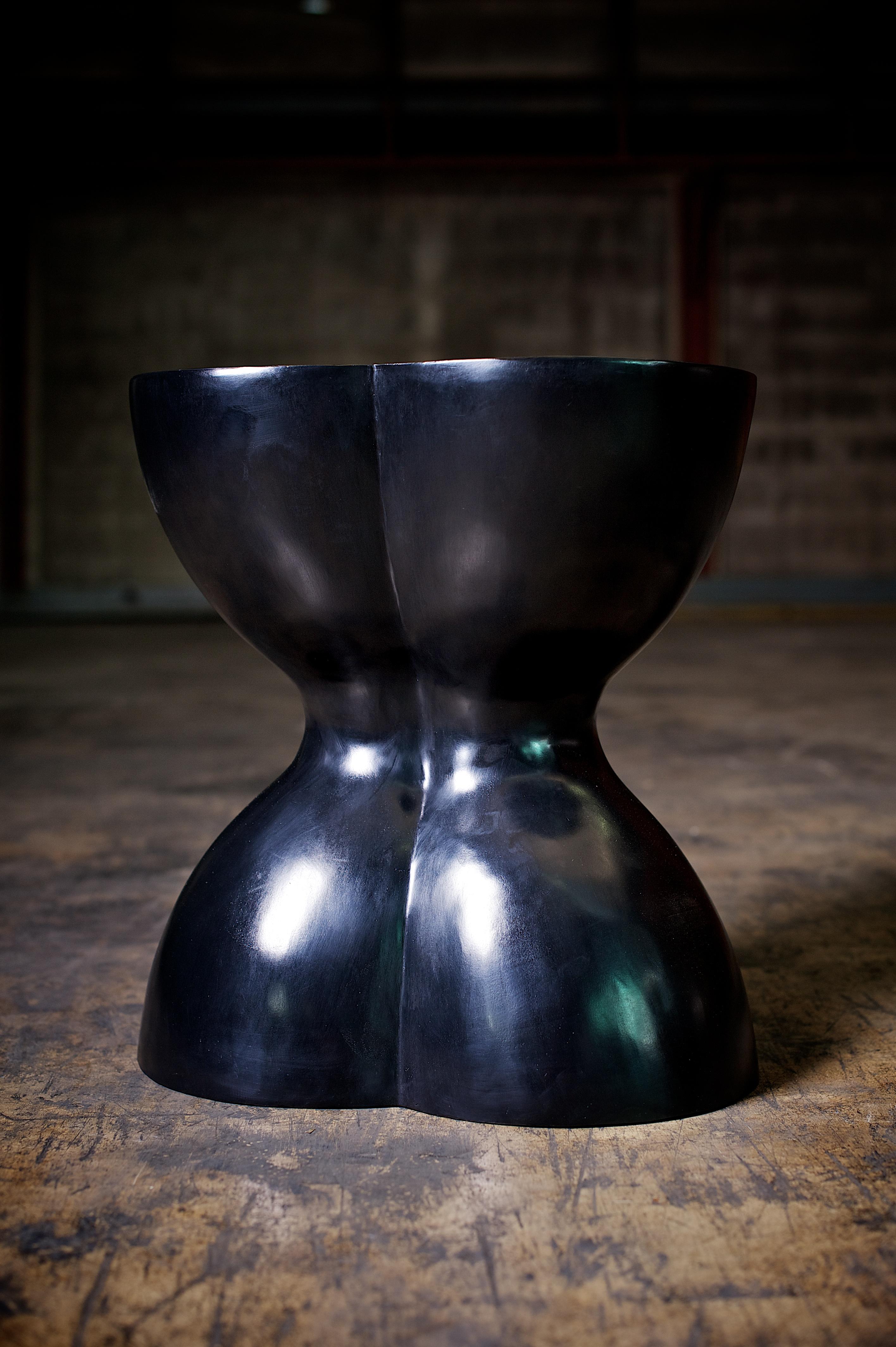 Modern Sculptural Club Stool in Dark Bronze from Elan Atelier For Sale