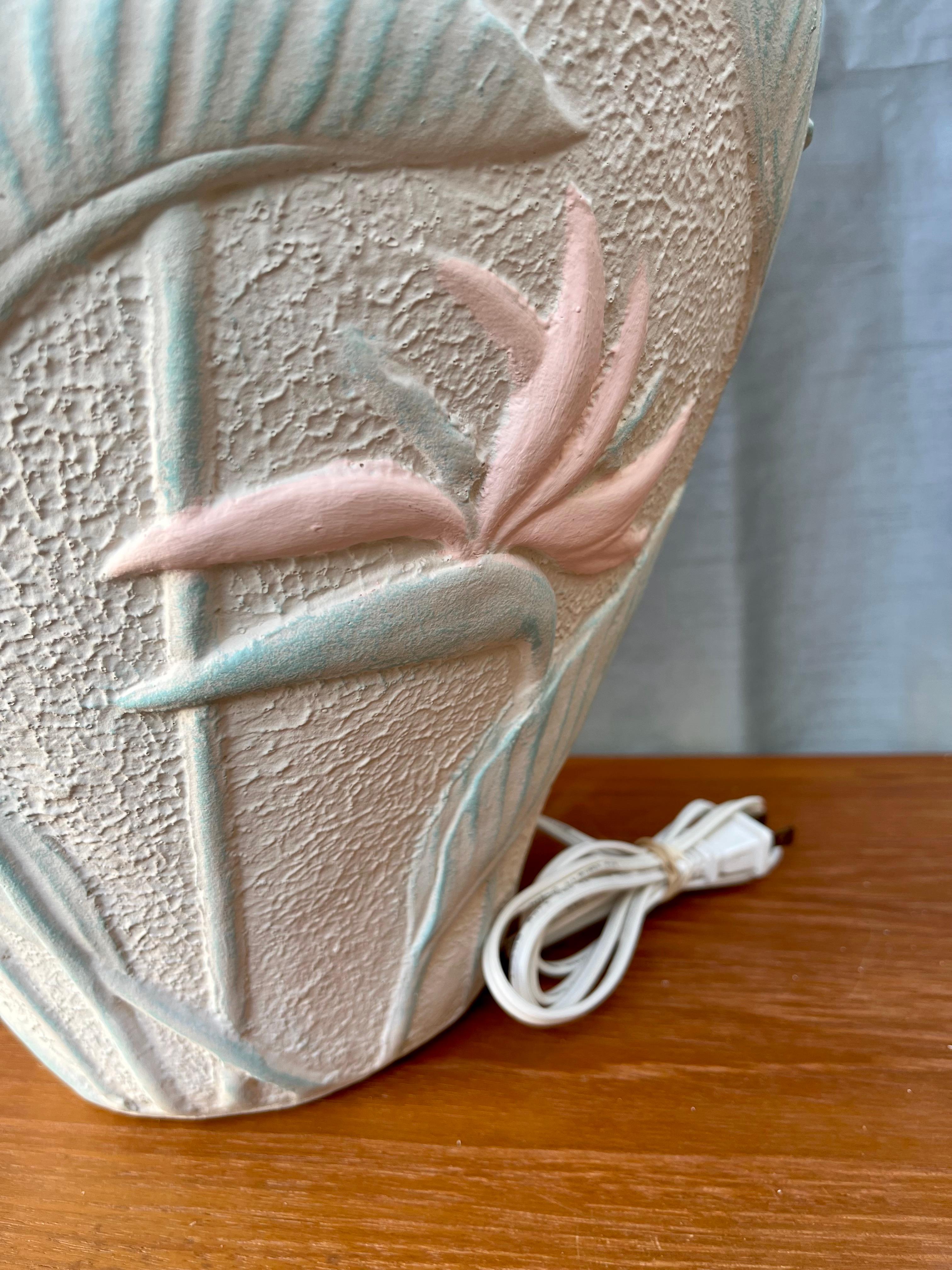 Sculptural Coastal Style Bird of Paradise Plaster Table Lamp.Circa 1980s  For Sale 3