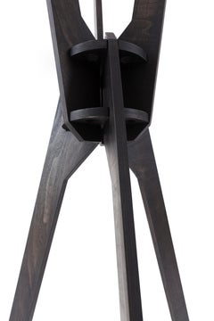 Sculptural coat rack floor stand 'Arch'  /charcoal black/