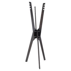 Sculptural coat rack floor stand 'Arch'  /charcoal black/