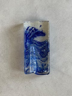 Sculptural Cobalt Blue Diffusion Decorative Vase, petite size