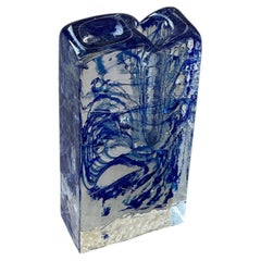 Sculptural Cobalt Blue Diffusion Decorative Vase, petite size