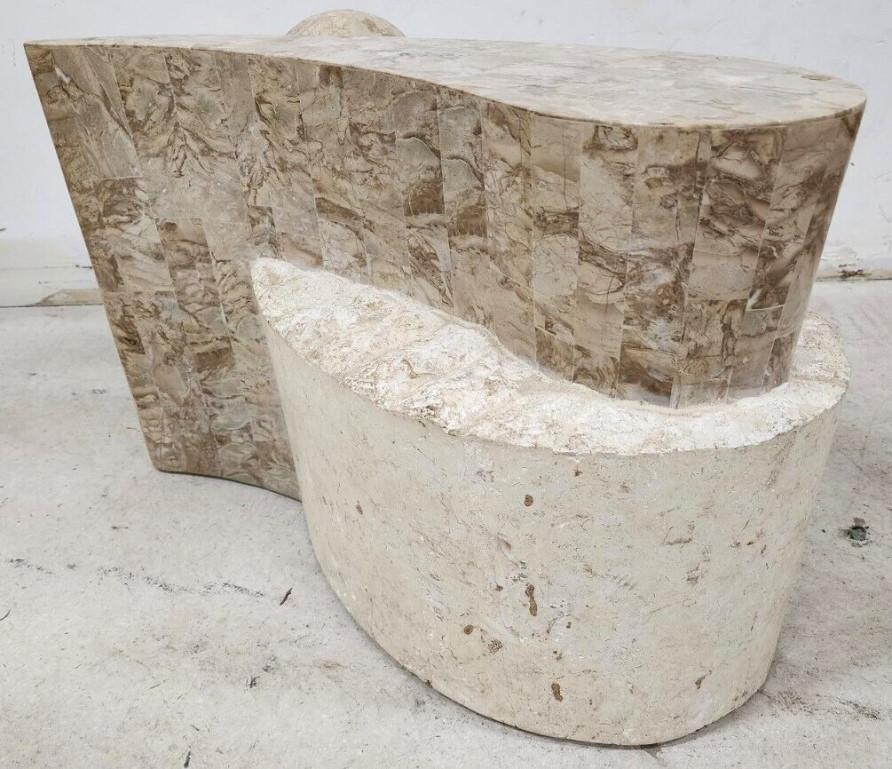 Sculptural Coffee Cocktail Table Tessellated Stone Maitland Smith Style For Sale 5