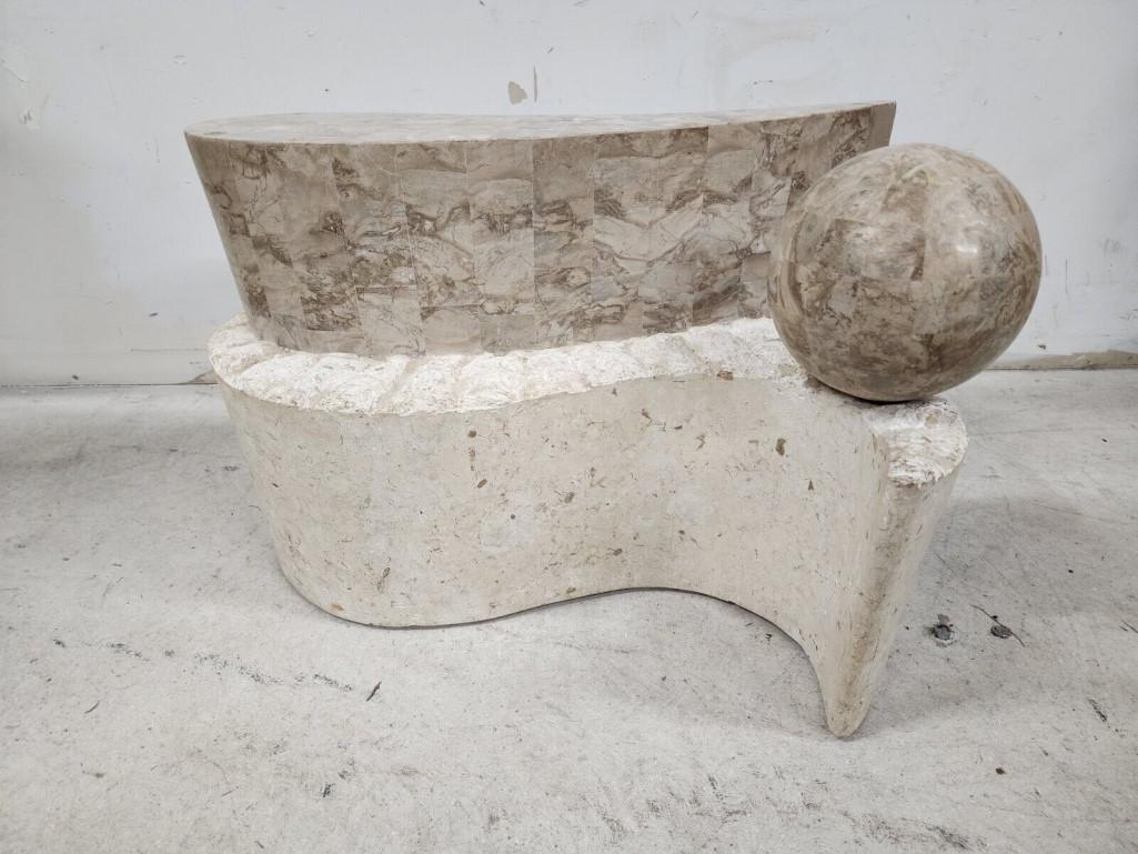 Sculptural Coffee Cocktail Table Tessellated Stone Maitland Smith Style For Sale 2