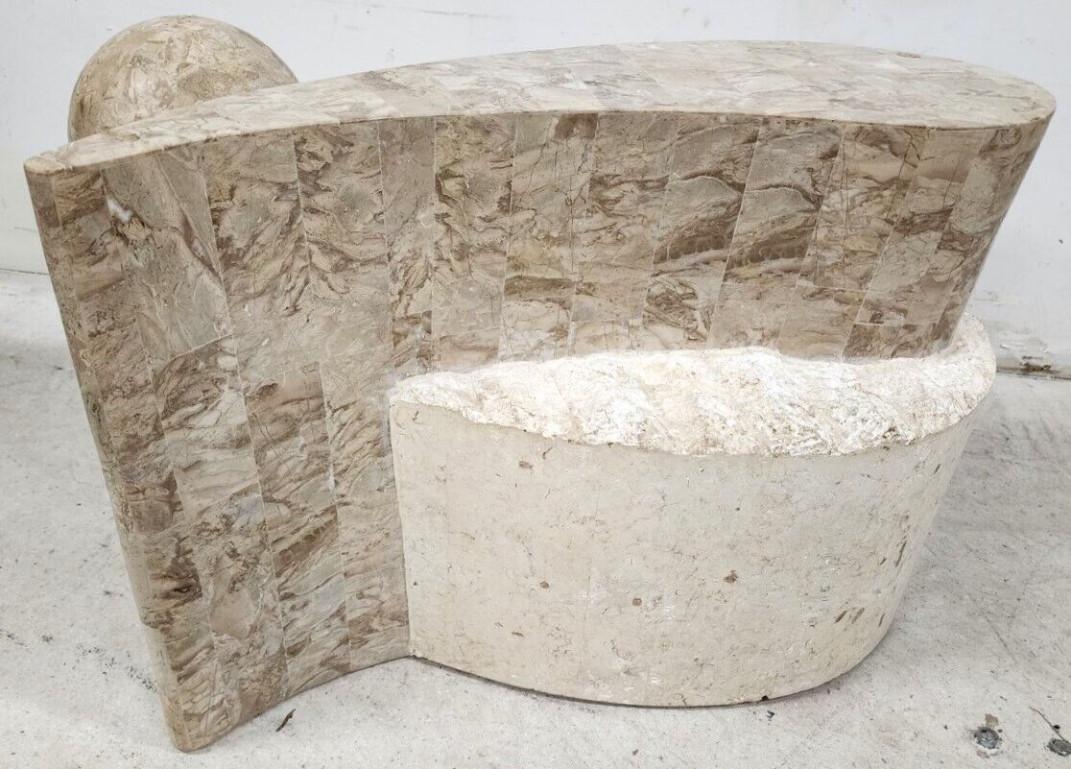 Sculptural Coffee Cocktail Table Tessellated Stone Maitland Smith Style For Sale 4