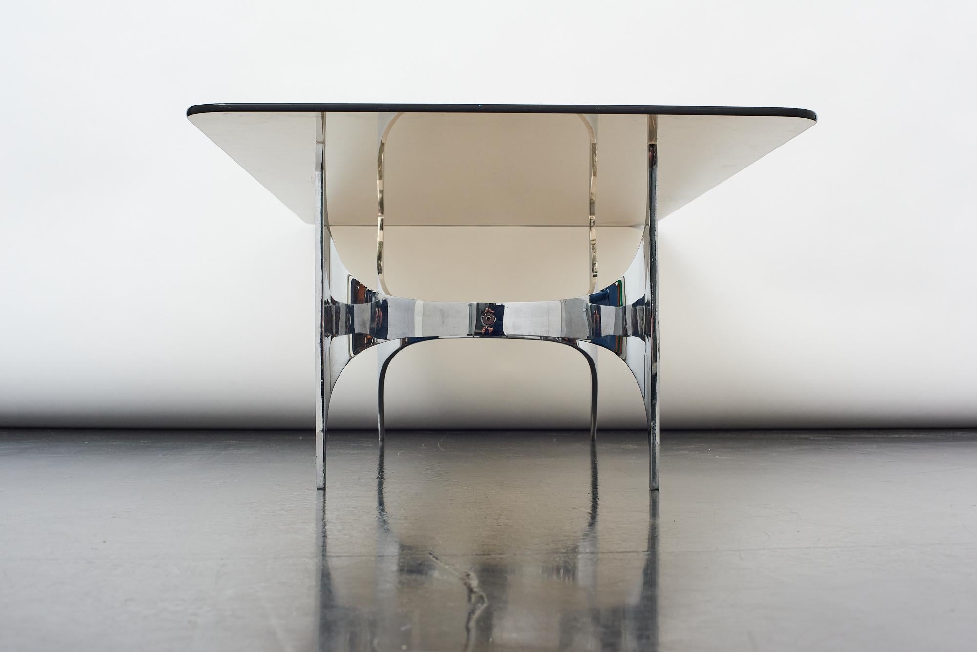 Acier inoxydable Table basse sculpturale attribuée à Knut Hesterberg pour Ronald Schmitt en vente