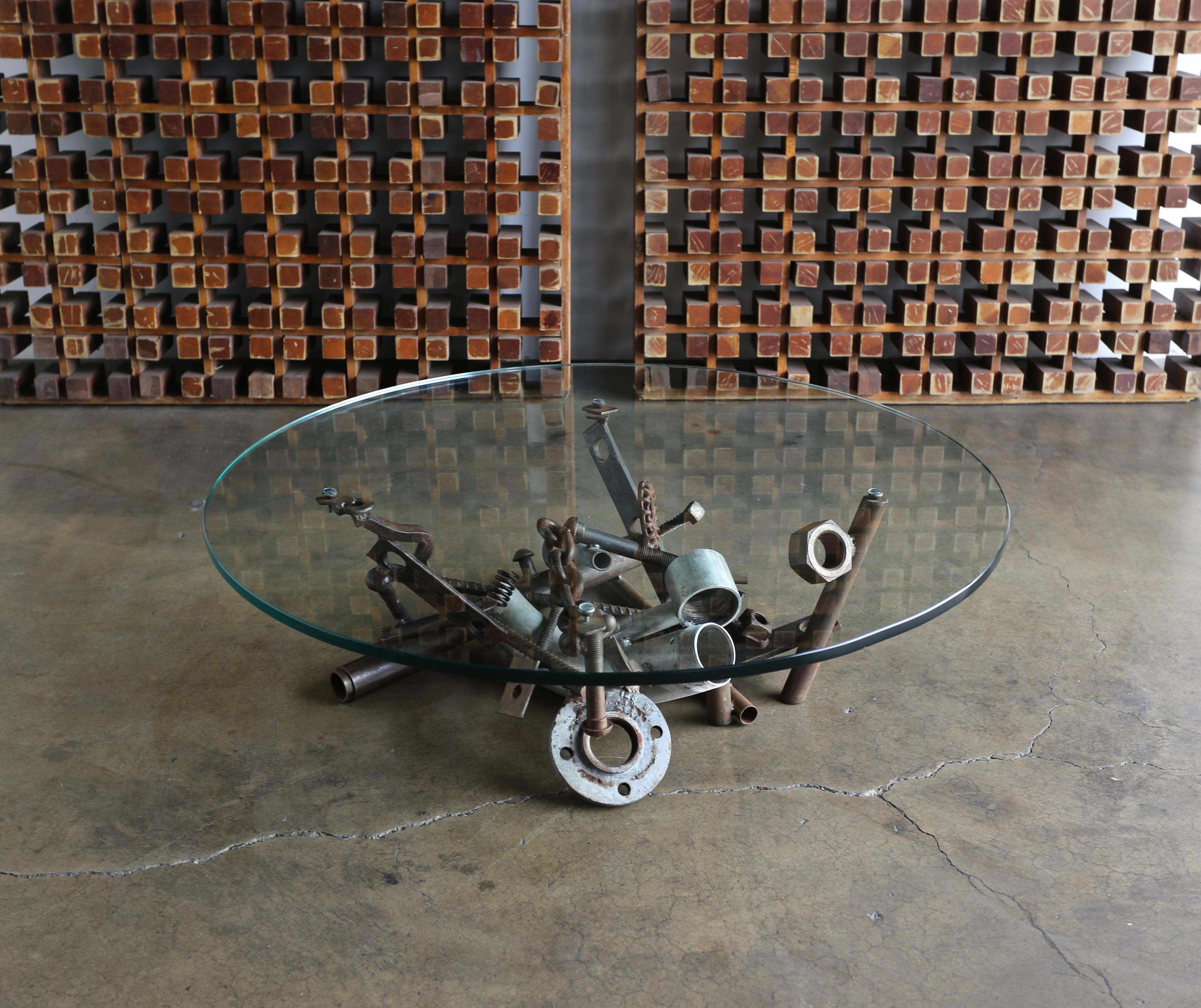 Steel Sculptural Coffee Table by Bruce Gray, 1990s