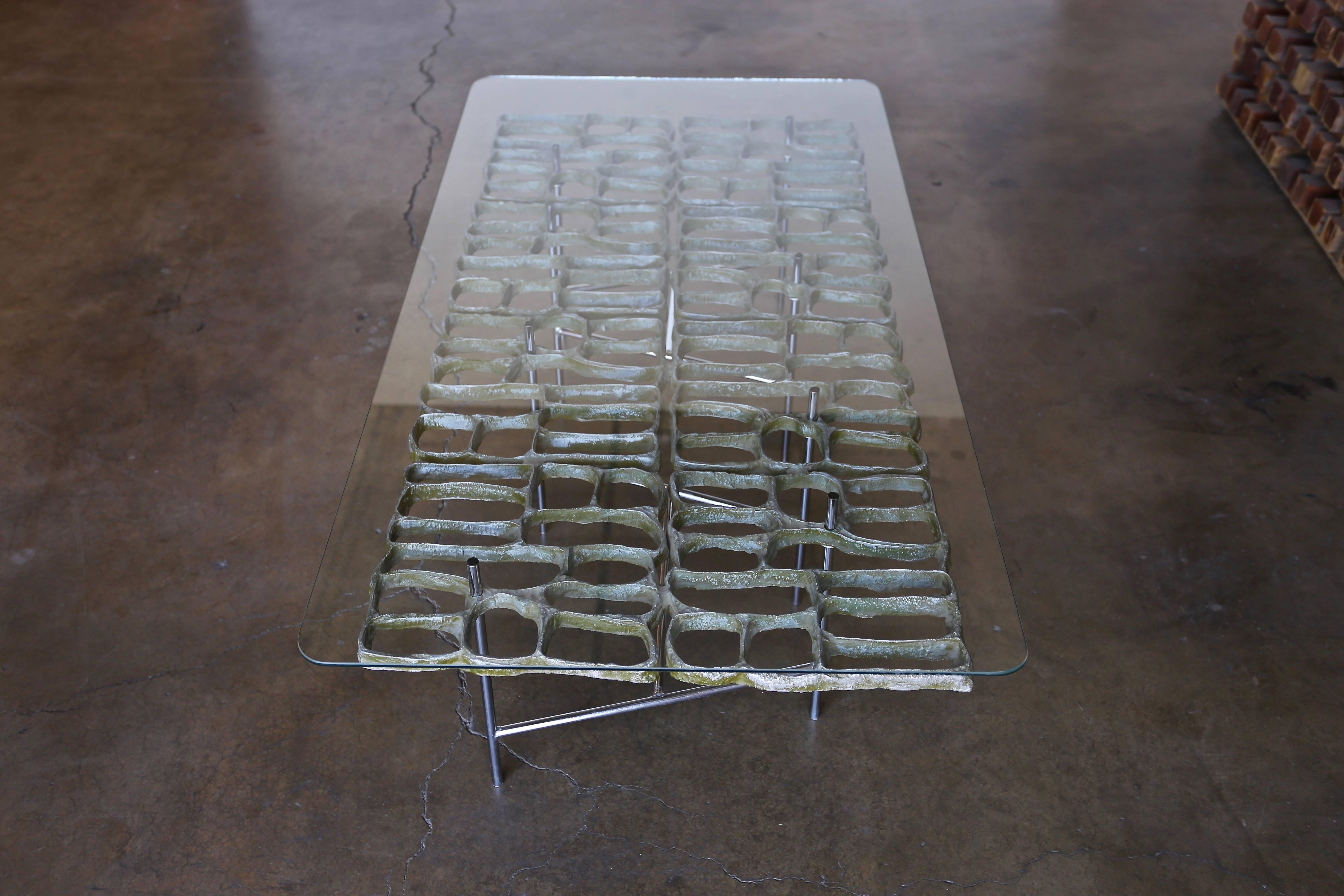 Aluminum Sculptural Coffee Table by Donald Drumm 