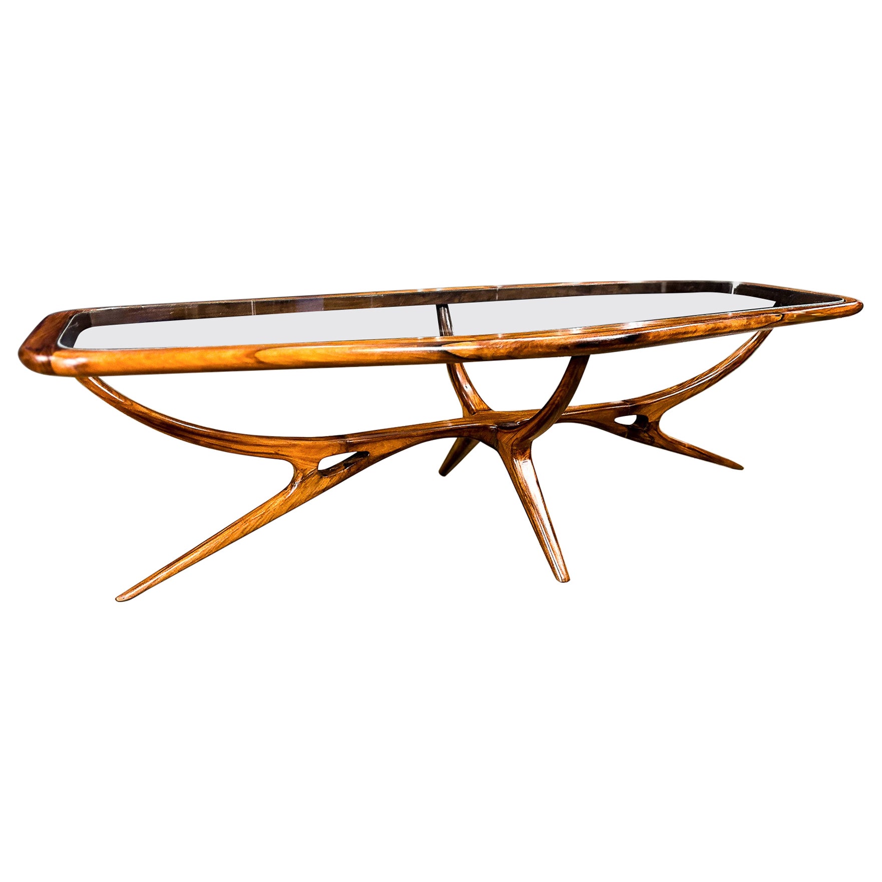 Table basse sculpturale de Giuseppe Scapinelli, modernisme brésilien, années 1950 en vente