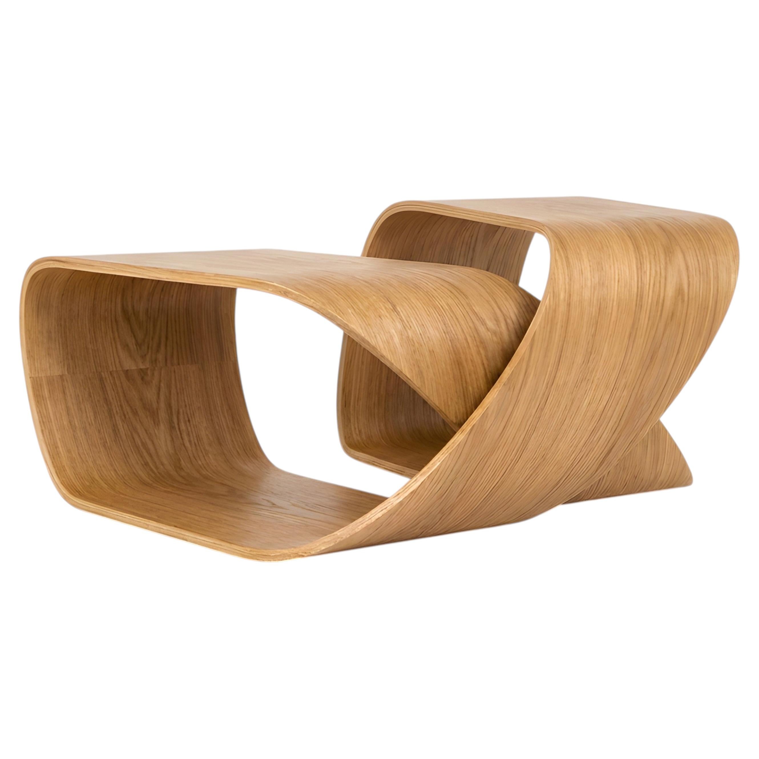 Sculptural Coffee Table by Kengo Kuma in Natural Oak Plywood