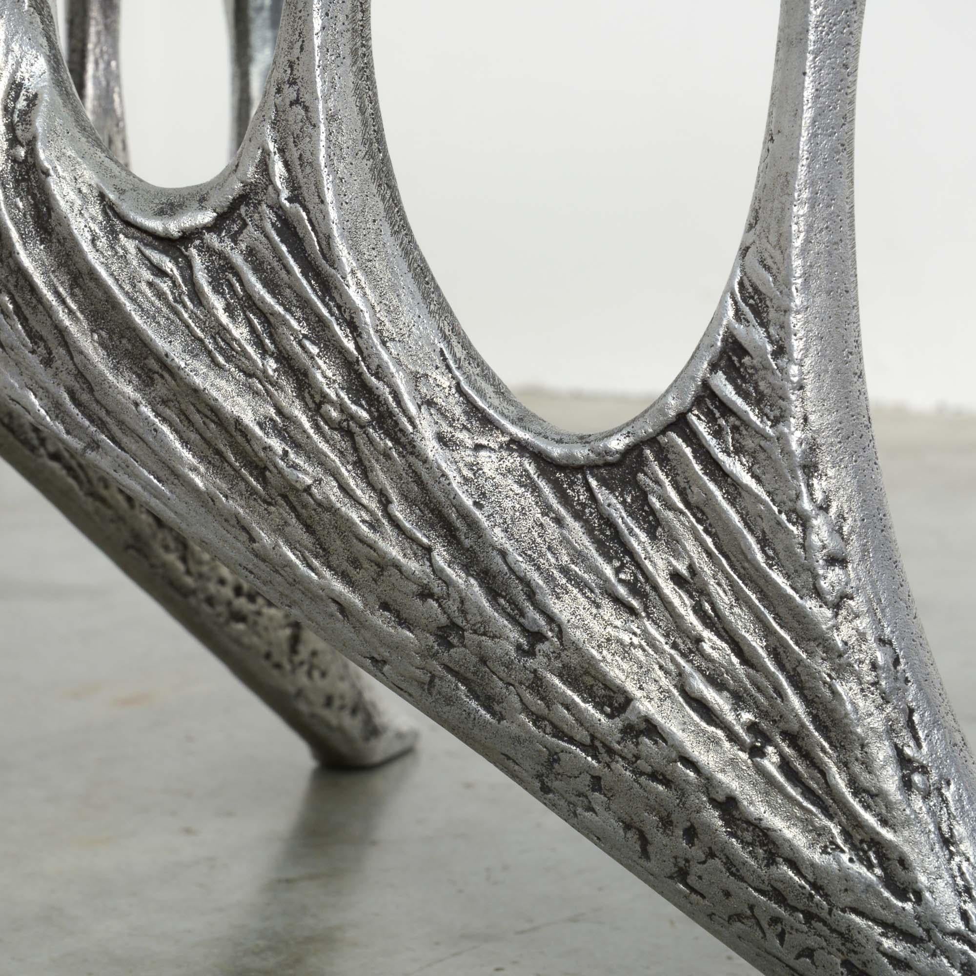 Aluminium Table basse sculpturale de Willy Ceysens en vente
