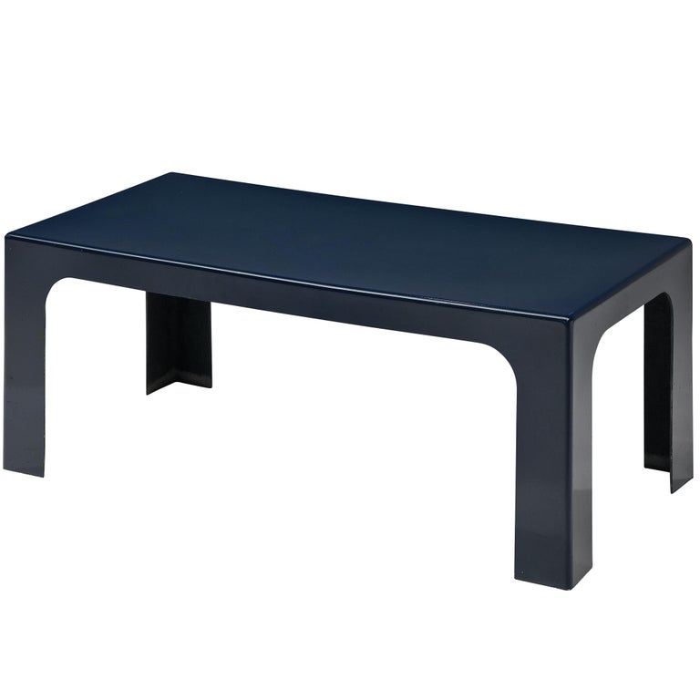 Sculptural Coffee Table in Blue Fiberglass at 1stDibs