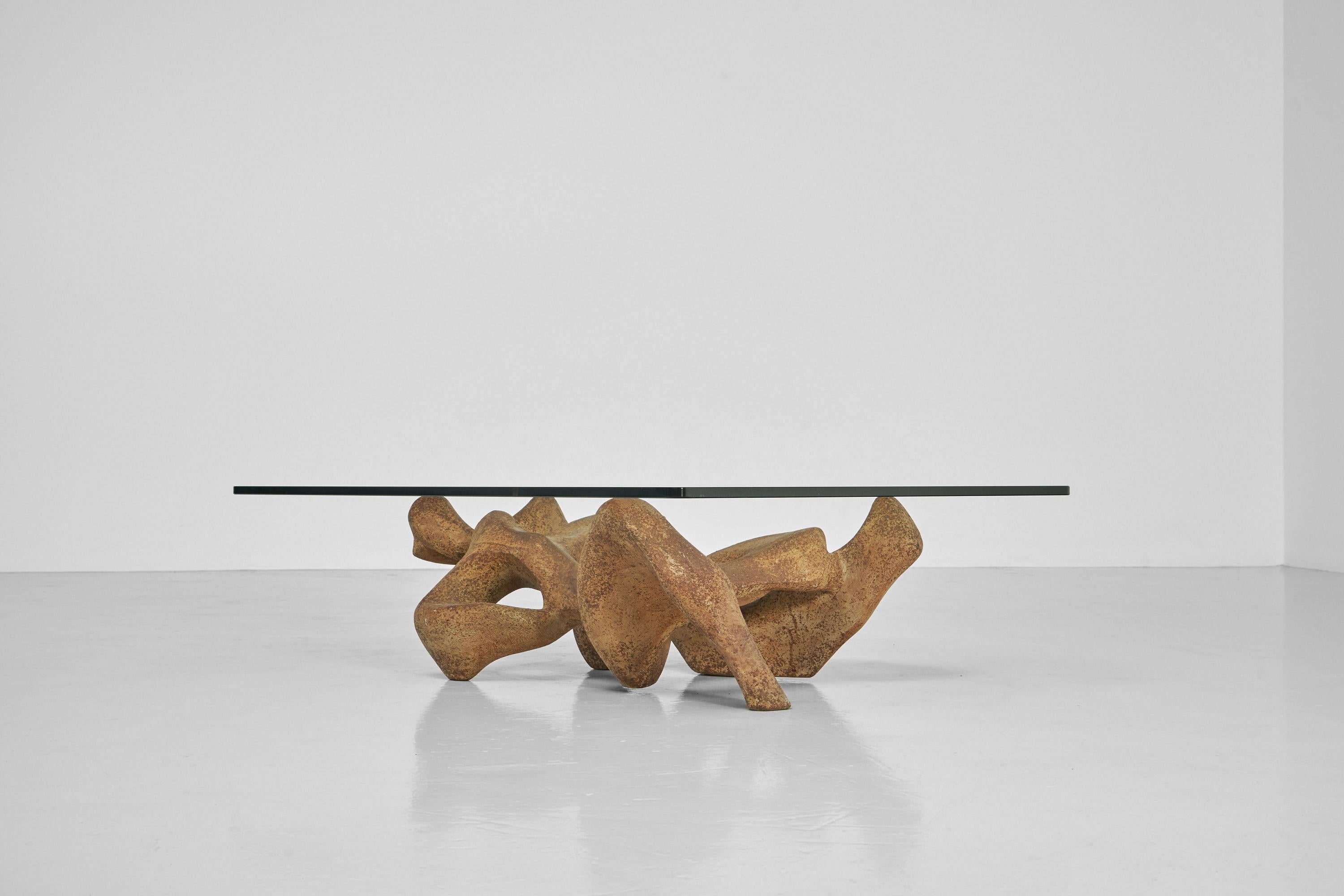 Mid-Century Modern Sculptural Coffee Table in Concrete, Italy, 1960