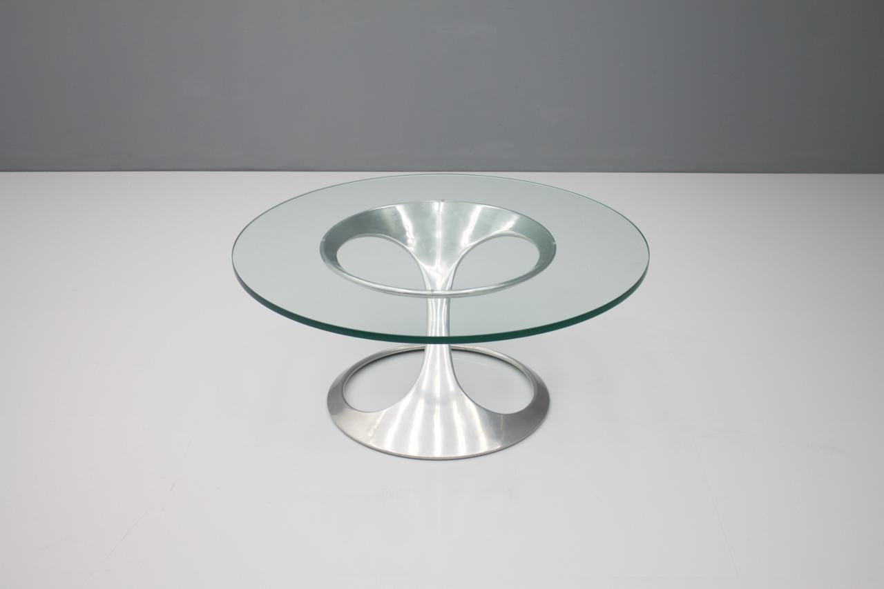 Sculptural Coffee Table in Glass and Aluminum by Knut Hesterberg, 1974 4