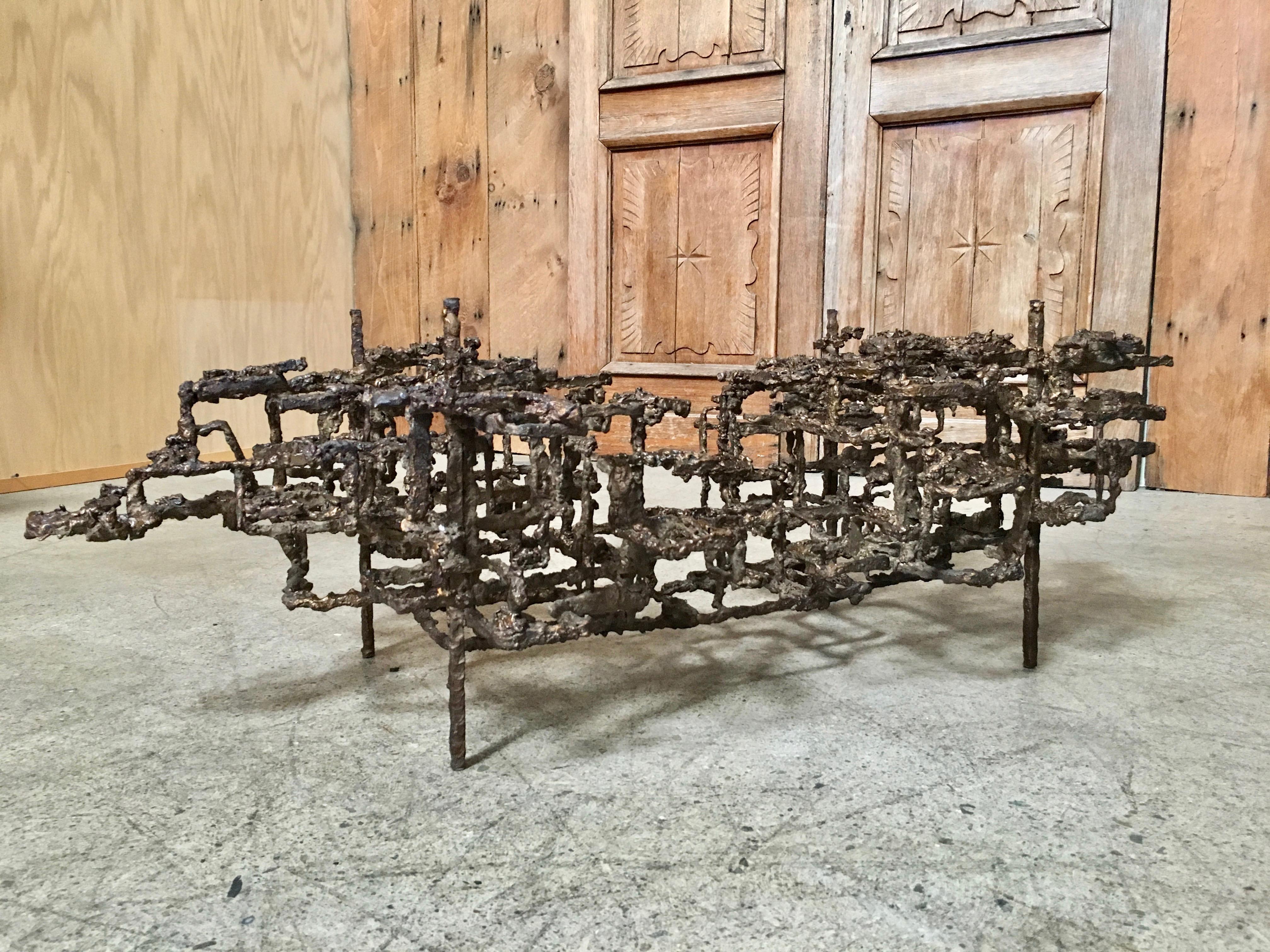 Bronze  Sculptural Coffee Table in the Style of Daniel Gluck