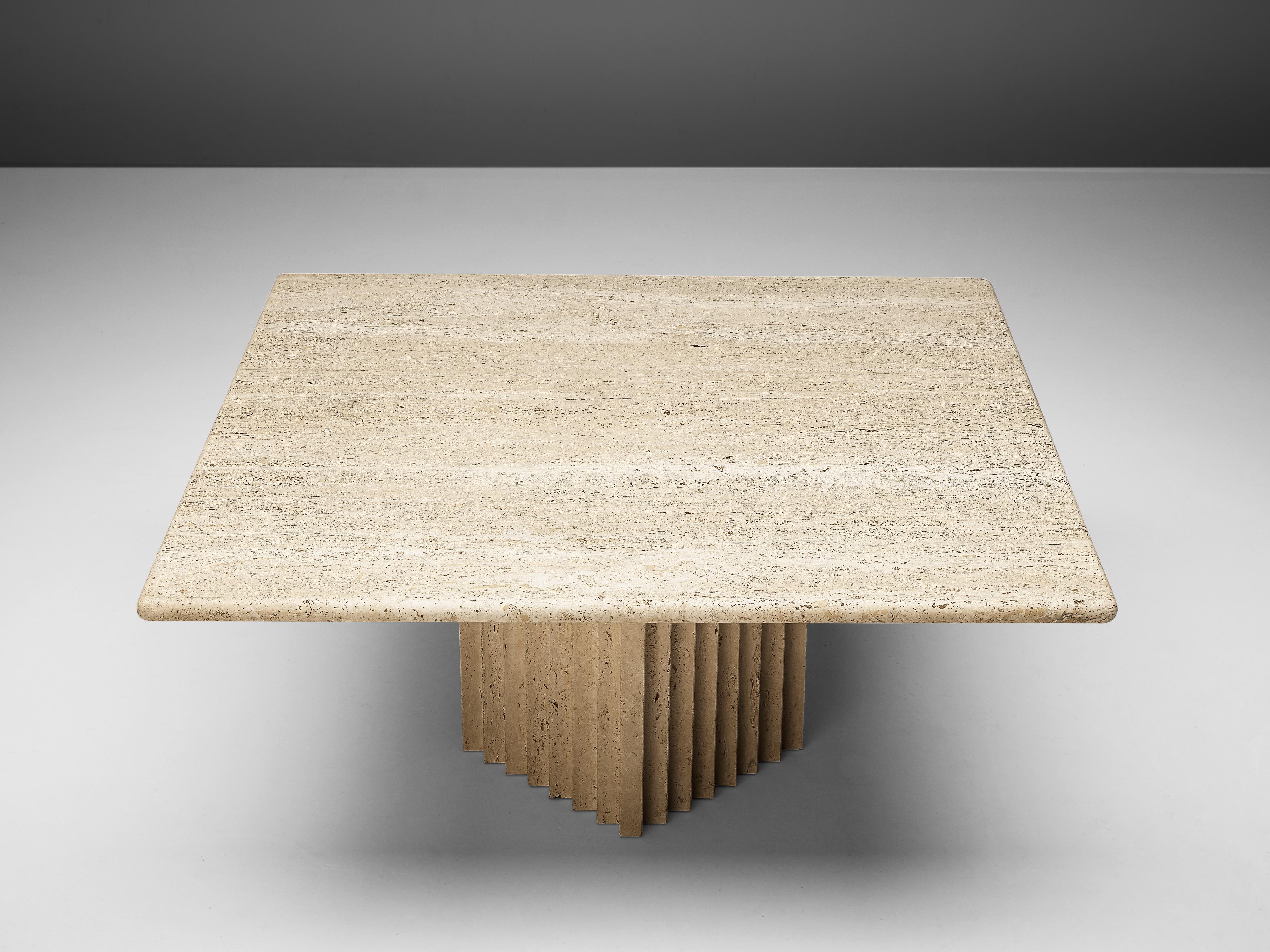 Sculptural Coffee Table in Travertine In Good Condition In Waalwijk, NL