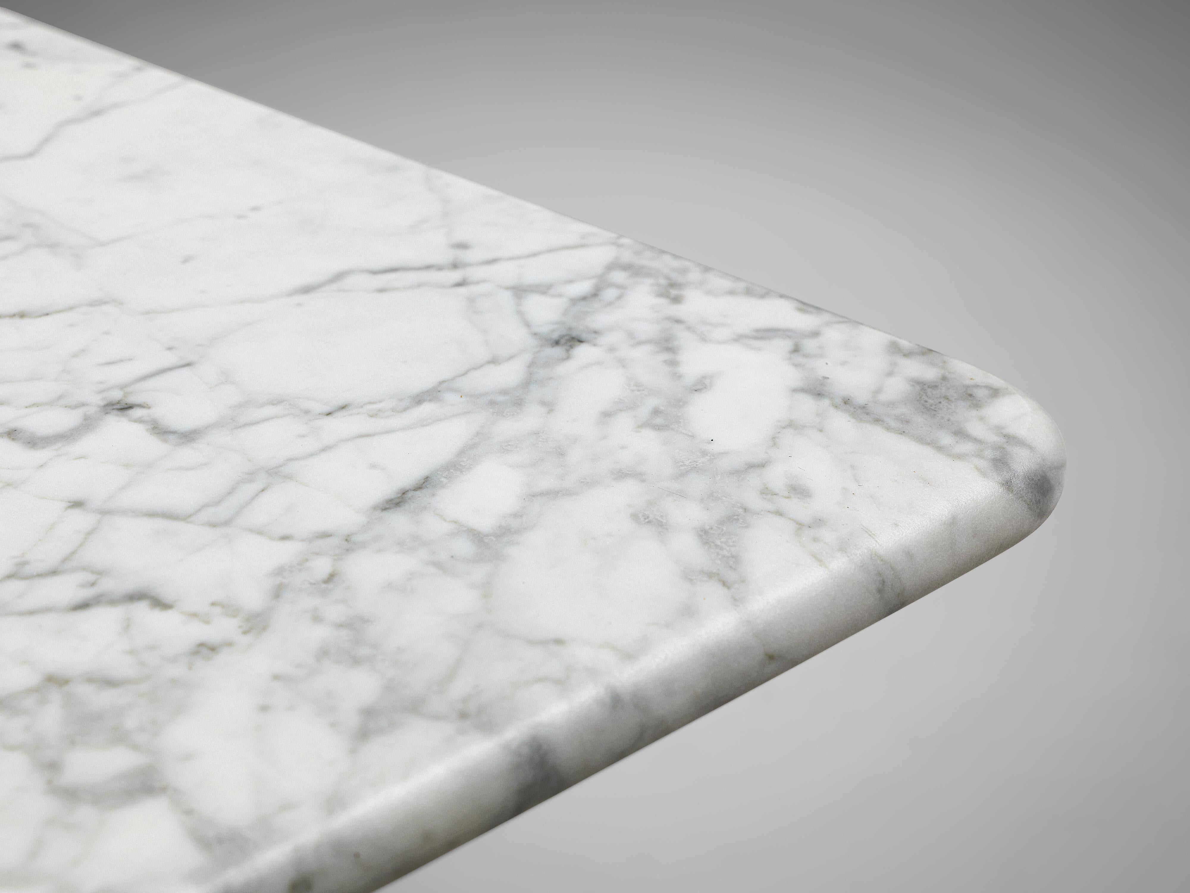 Italian Sculptural Coffee Table in White Marble