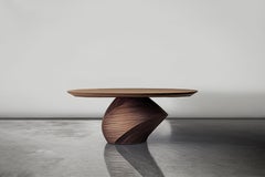 Sculptural Coffee Table Made of Solid Walnut Wood, Center Table Solace S8