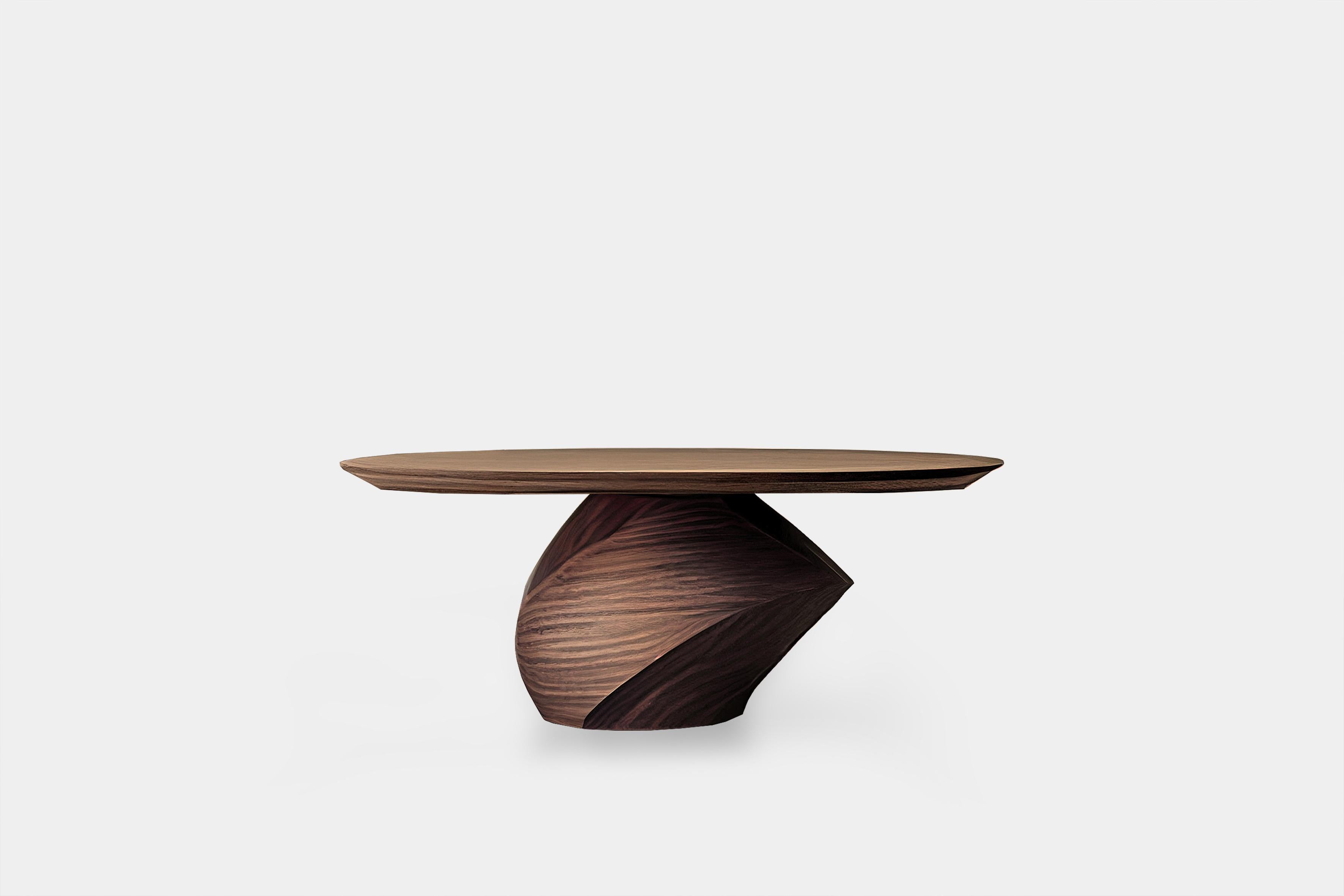 Mexicain Table basse sculpturale en bois de noyer massif, table centrale Solace S8 en vente