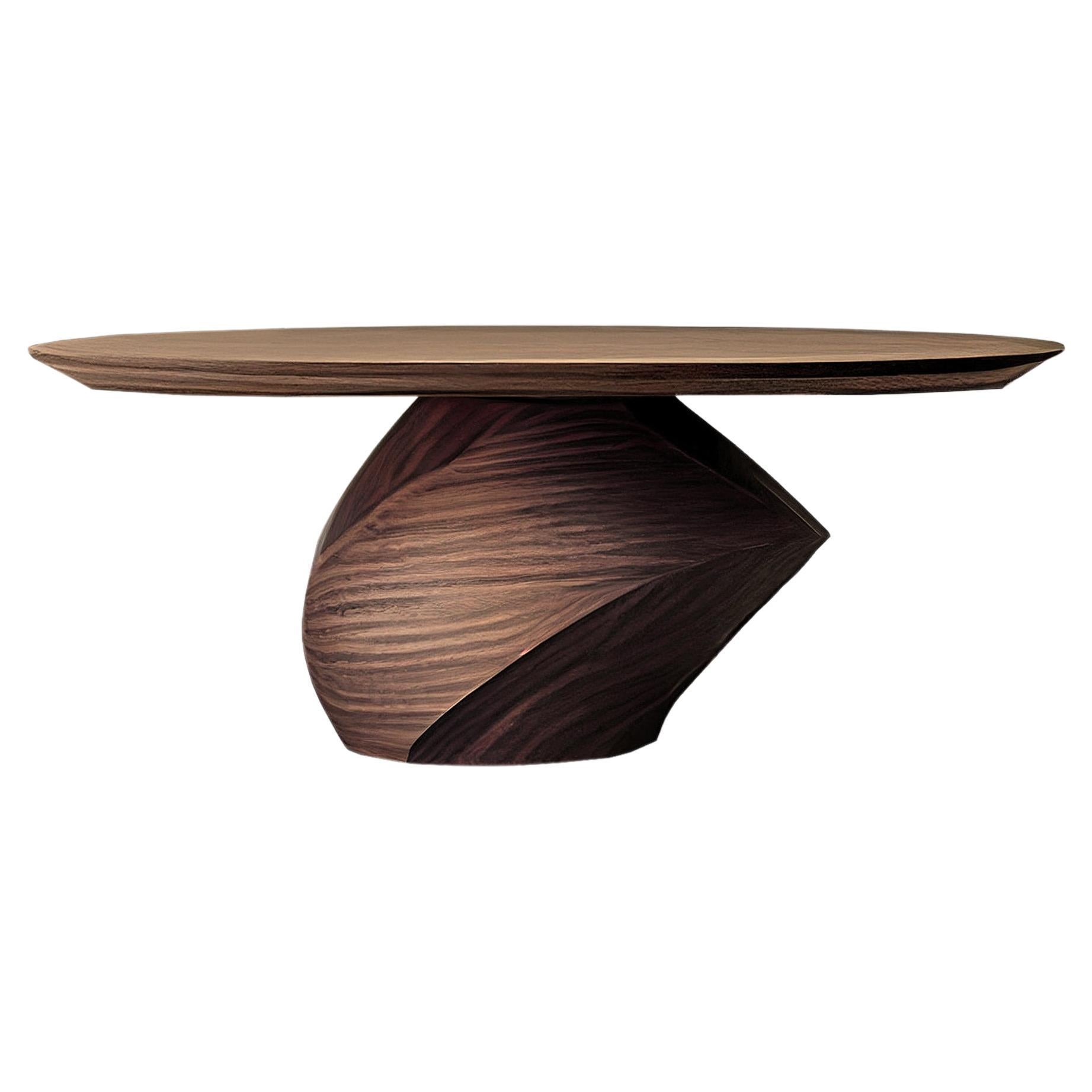Sculptural Coffee Table Made of Solid Walnut Wood, Center Table Solace S8