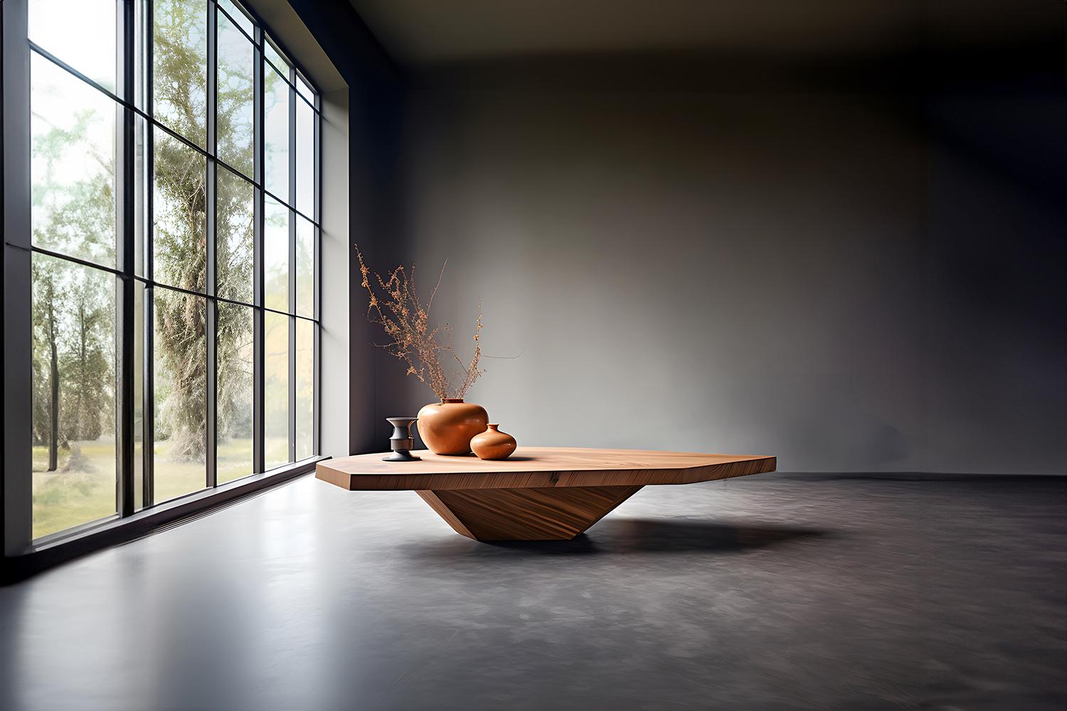 Mid-Century Modern Elegant Walnut Solace 10: Straight Lines Meet Heavy Base Design For Sale