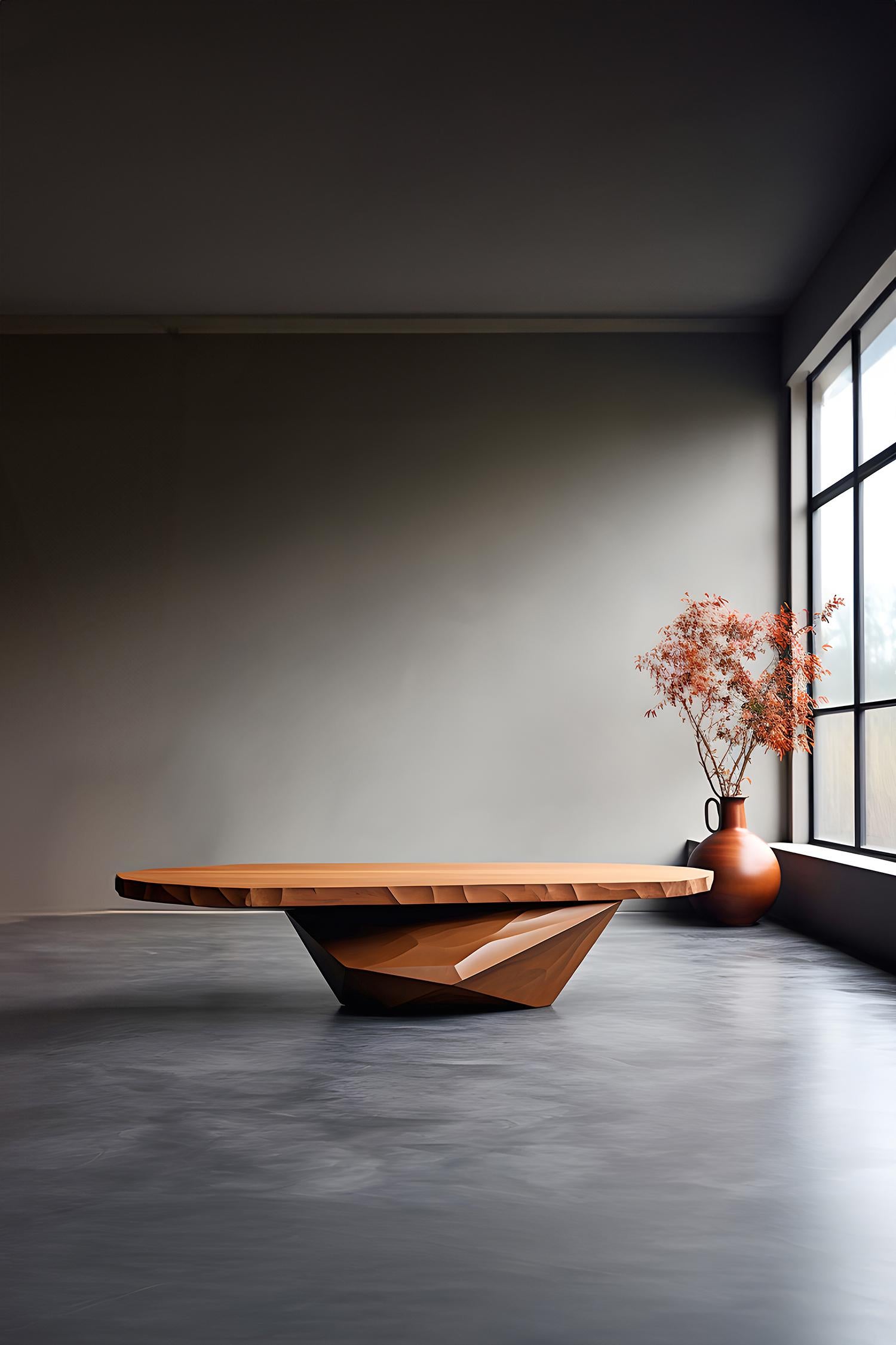 Solace 11 : Table basse formelle en bois massif avec base géométrique Neuf - En vente à Ciudad de México, CDMX