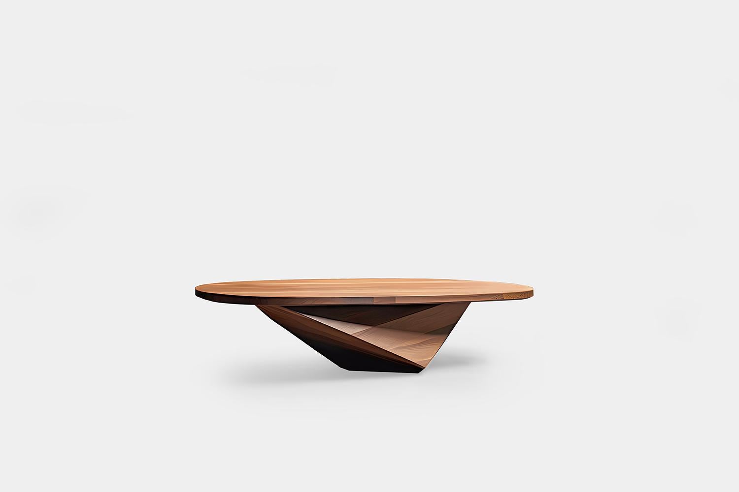 Sophisticated Solace 12: Walnut Table with Straight Lines and Heavy Base In New Condition For Sale In Estado de Mexico CP, Estado de Mexico