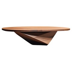 Raffinierter Solace 12: Tisch aus Nussbaumholz mit geraden Linien und schwerem Sockel