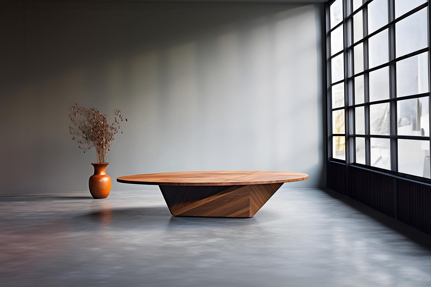 Mid-Century Modern Joel Escalona's Solace 13: Elegant Design in Solid Wood with Geometric Base For Sale