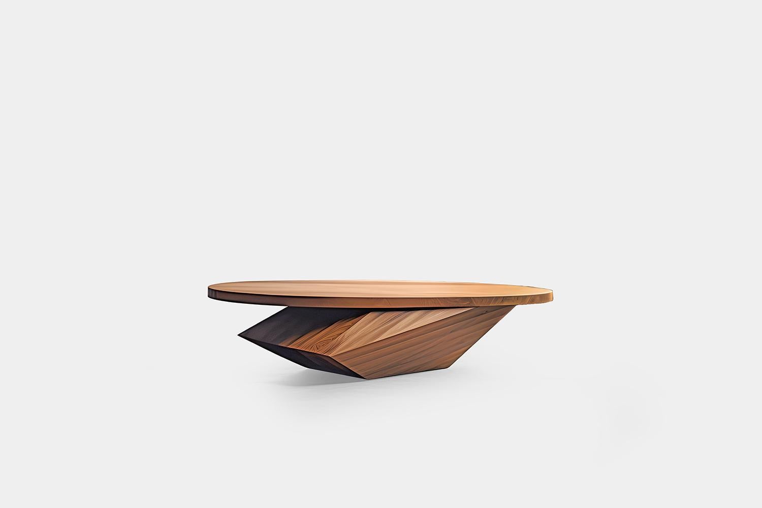 Mexican Joel Escalona's Solace 13: Elegant Design in Solid Wood with Geometric Base For Sale