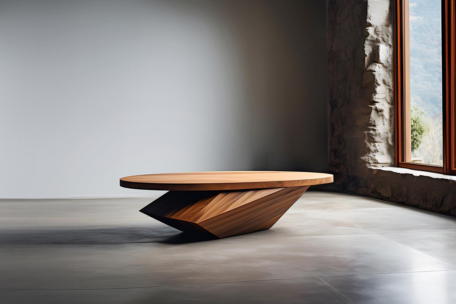 Joel Escalona's Solace 13: Elegant Design in Solid Wood with Geometric Base In New Condition For Sale In Estado de Mexico CP, Estado de Mexico