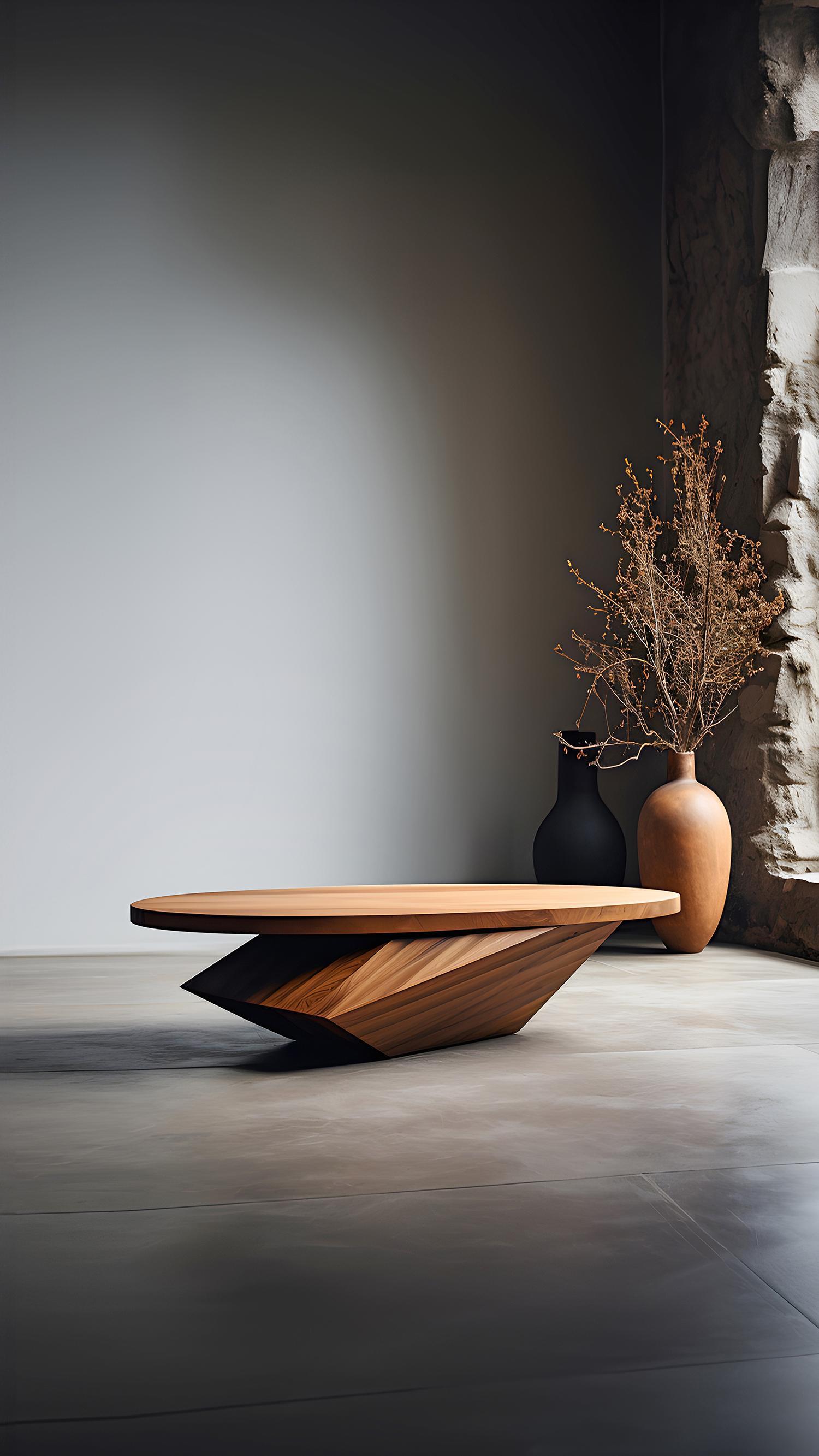 Contemporary Joel Escalona's Solace 13: Elegant Design in Solid Wood with Geometric Base For Sale