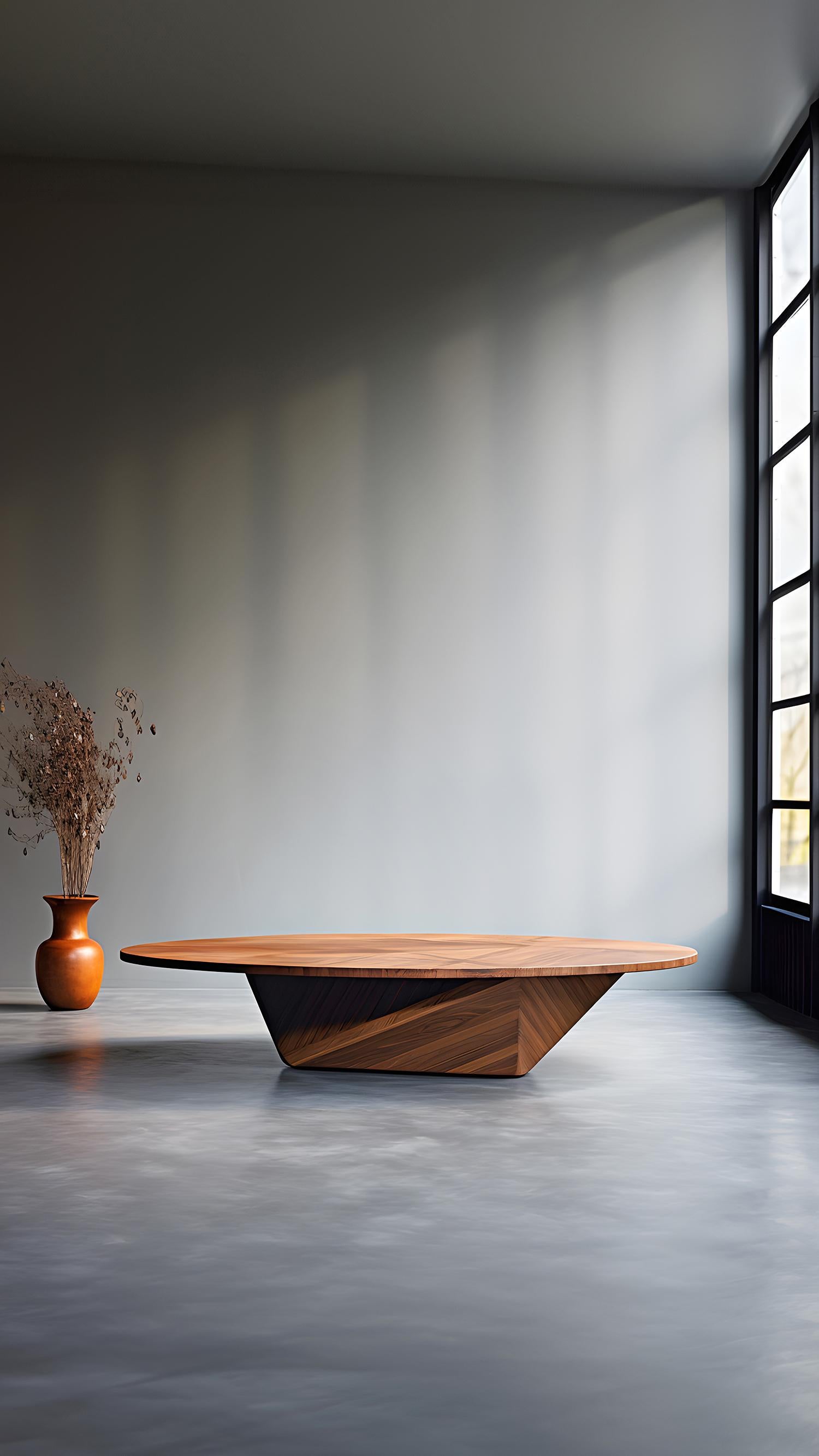 Hardwood Joel Escalona's Solace 13: Elegant Design in Solid Wood with Geometric Base For Sale