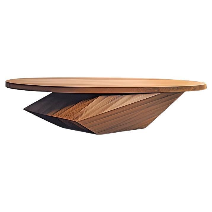 Joel Escalona's Solace 13: Elegant Design in Solid Wood with Geometric Base For Sale