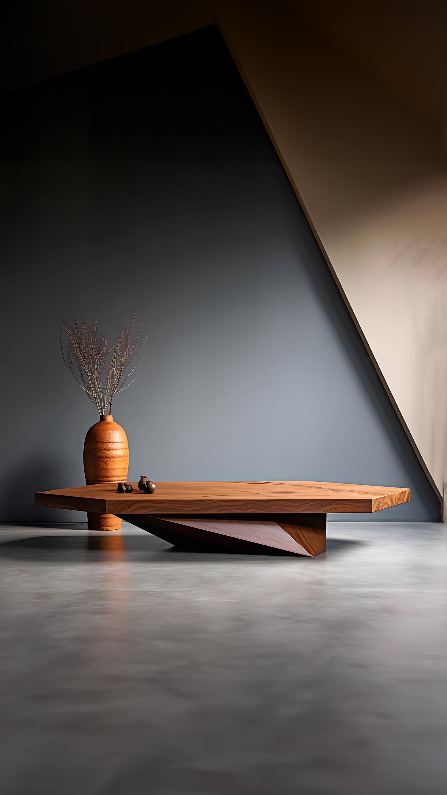 Geometric Walnut Solace 20: Coffee Table with Elegant Straight Lines In New Condition For Sale In Estado de Mexico CP, Estado de Mexico