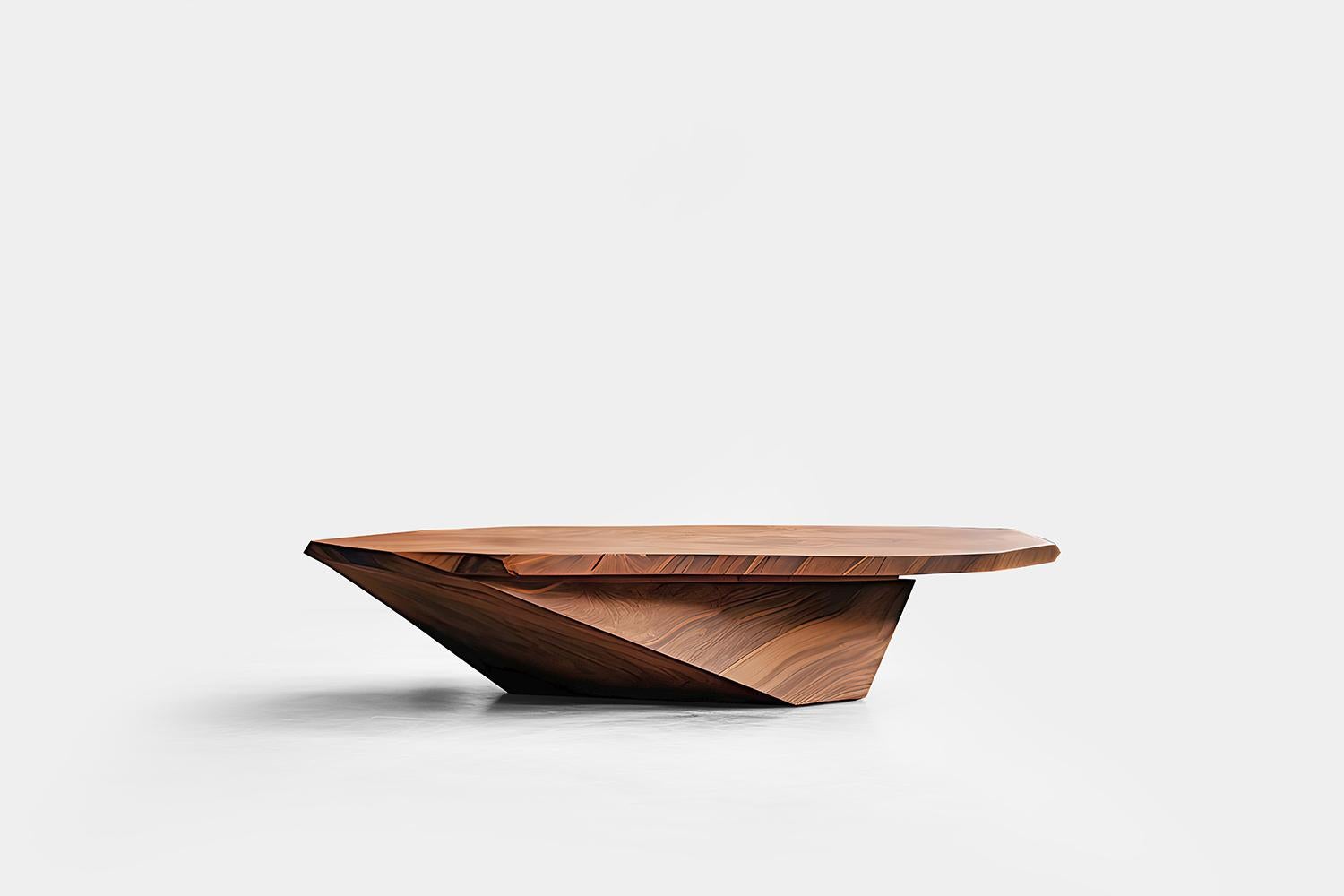 Mexican Sculptural Coffee Table Made of Solid Wood, Center Table Solace S24 by NONO For Sale
