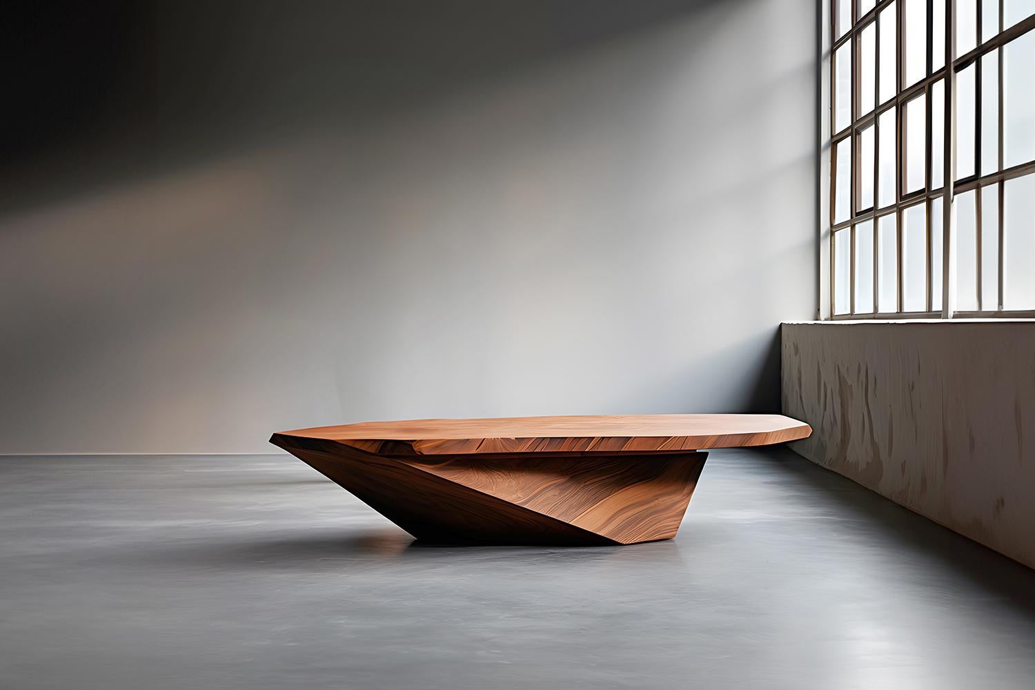 Contemporary Sculptural Coffee Table Made of Solid Wood, Center Table Solace S24 by NONO For Sale