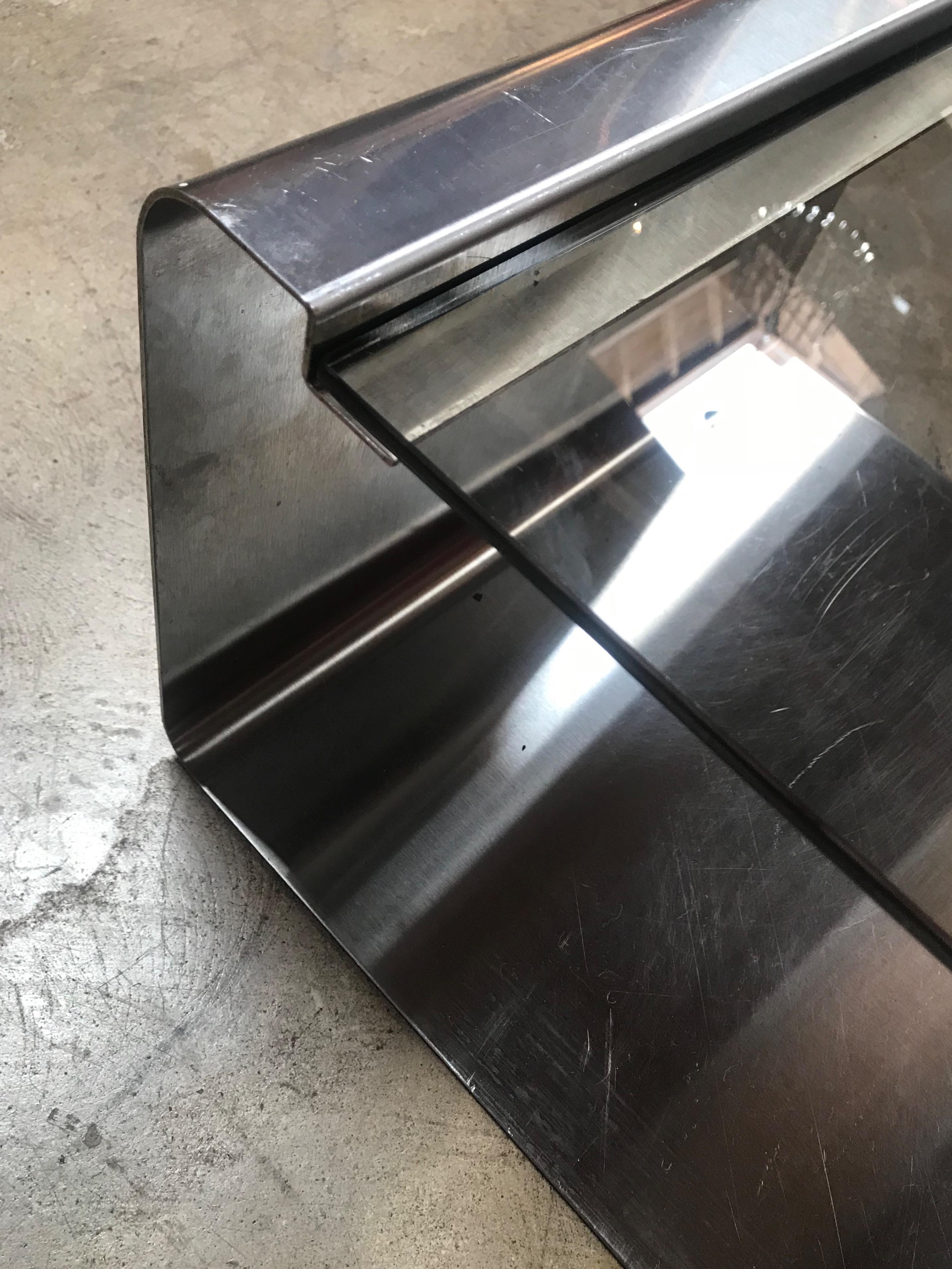 Sculptural Coffee Table Made of Three Modular Glass and Chrome Pieces, 1970s 3