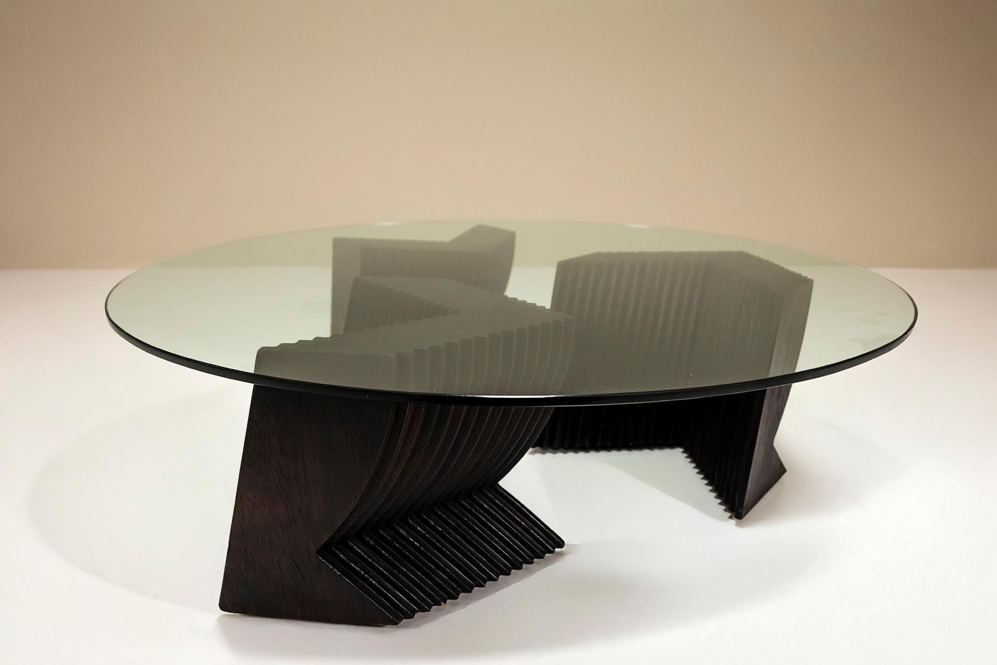 Glass Sculptural Coffee Table Model 
