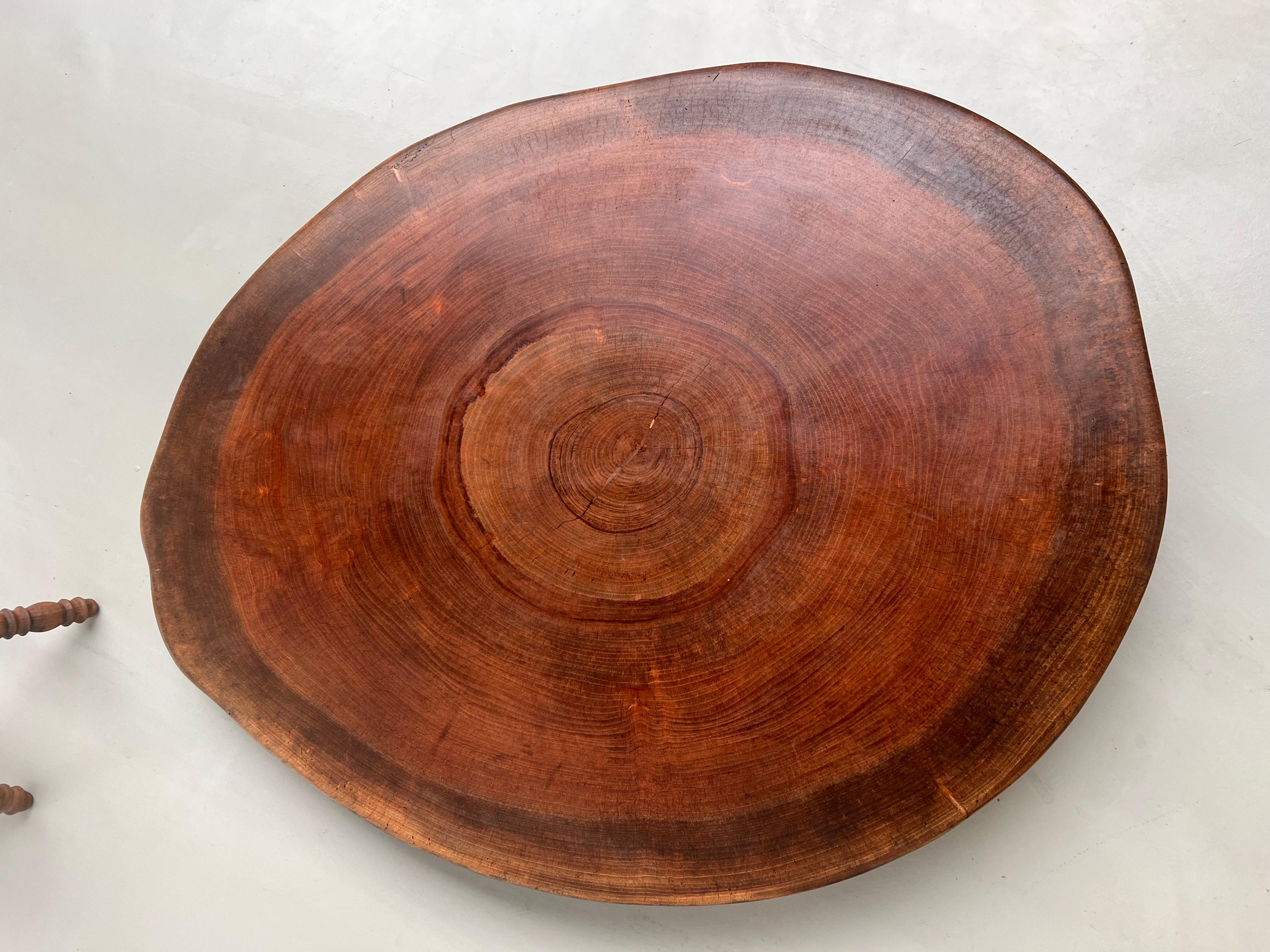  Sculptural Coffee Table, Monoxyle from the 50s in Oukoume Wood 8
