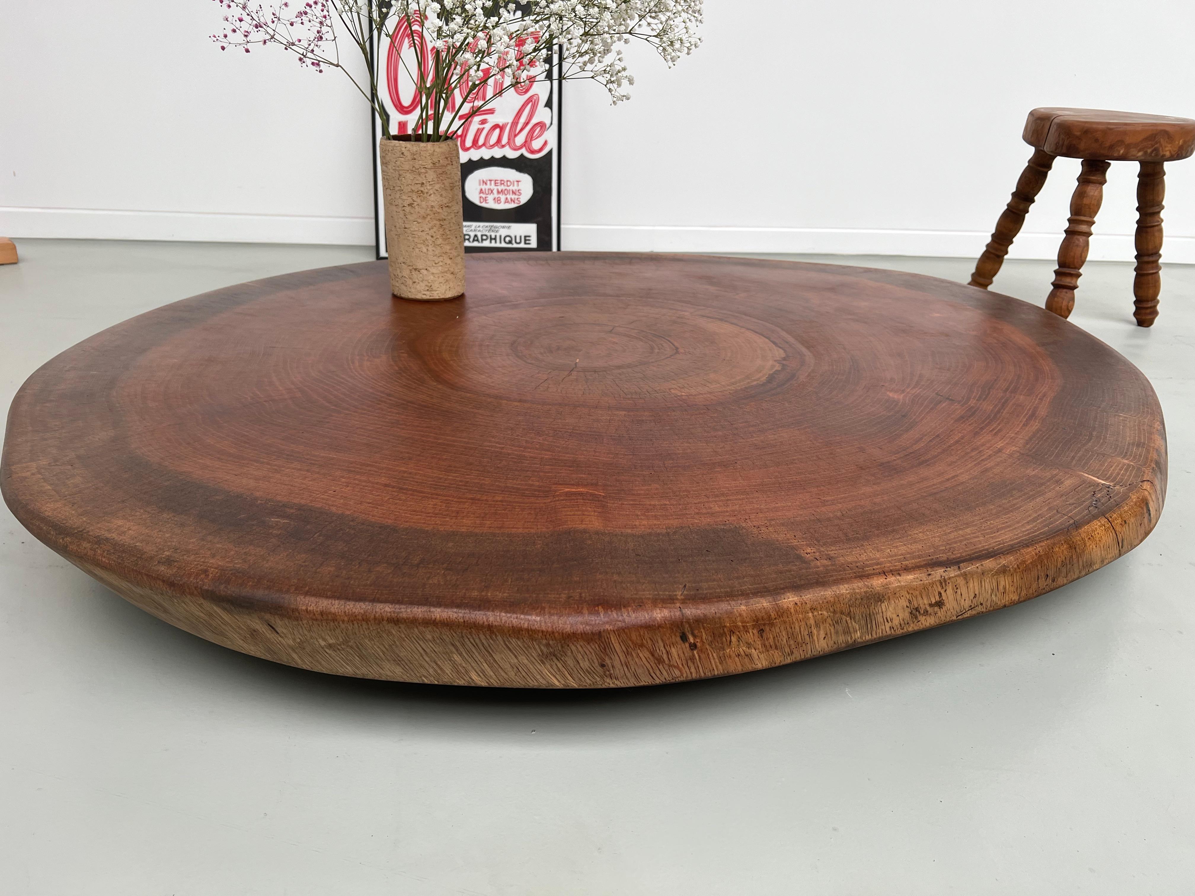 Hardwood  Sculptural Coffee Table, Monoxyle from the 50s in Oukoume Wood