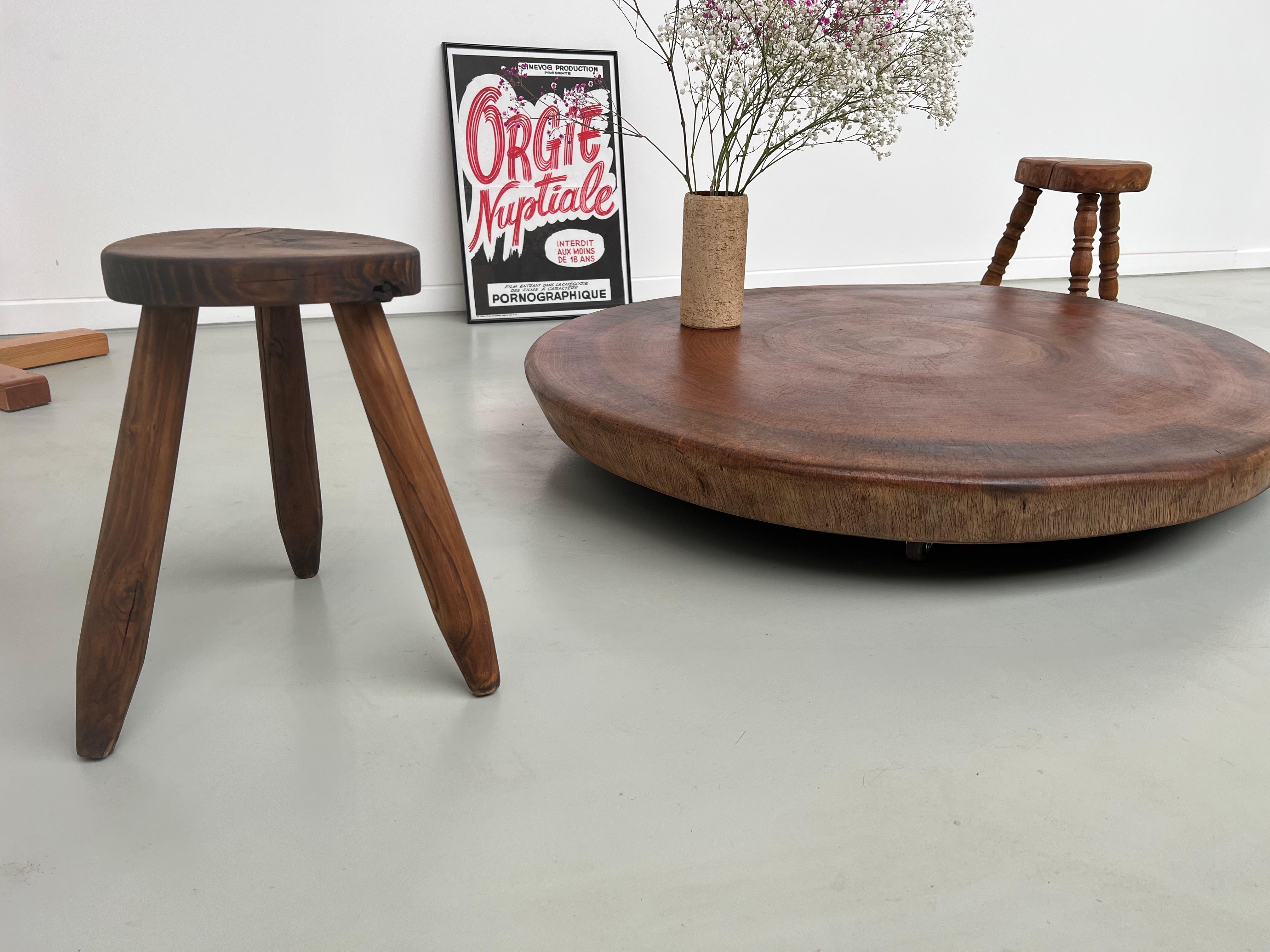  Sculptural Coffee Table, Monoxyle from the 50s in Oukoume Wood 1